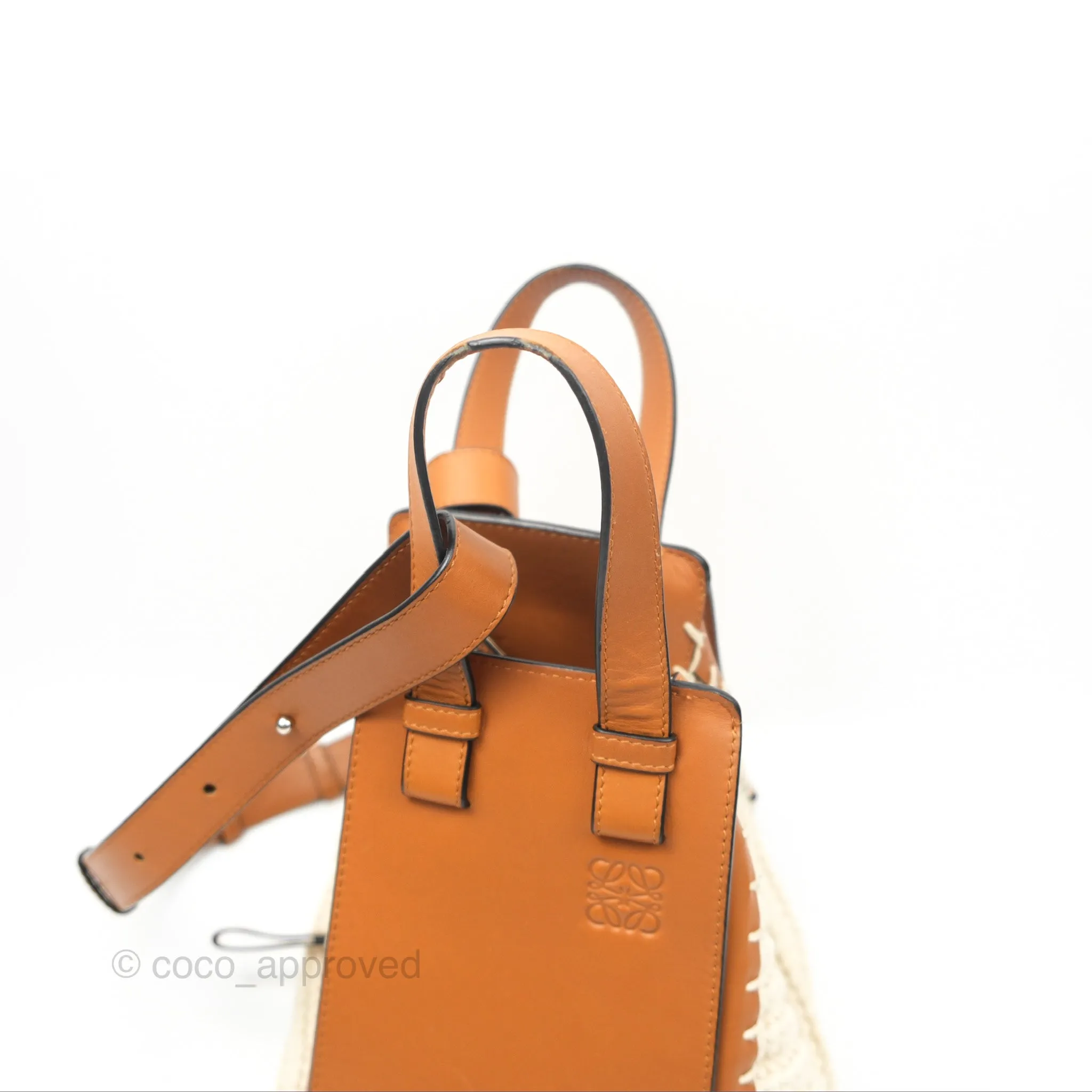 Loewe Small Hammock Shoulder Bag Crochet Tan Calfskin