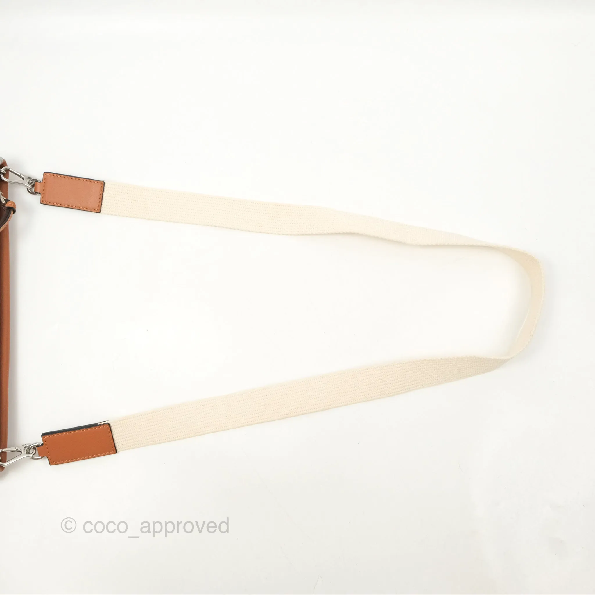 Loewe Small Missy Bag Striped Blue Grey Canvas Tan Leather