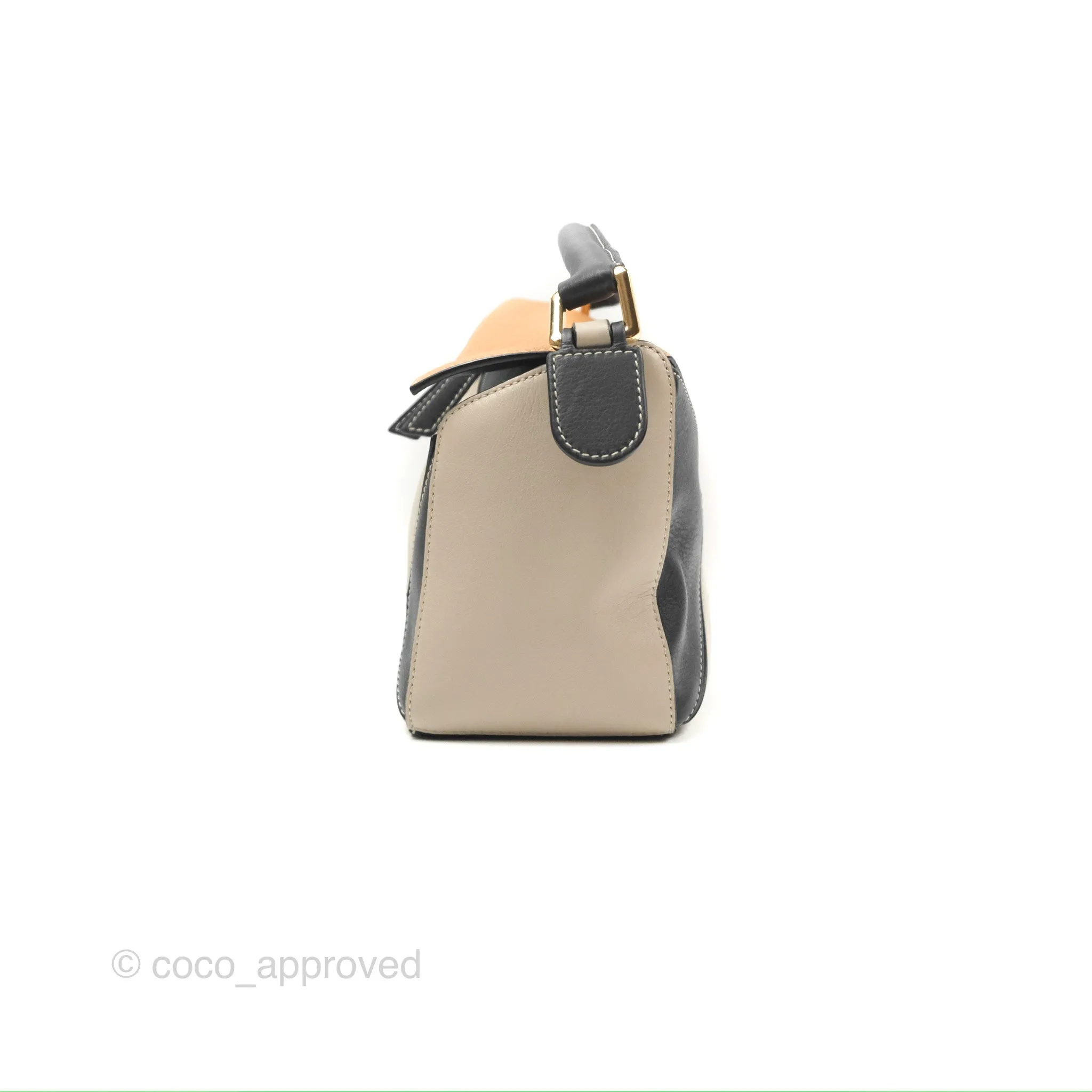 Loewe Small Puzzle Bag Amber/ Light Oat Calfskin Gold Hardware