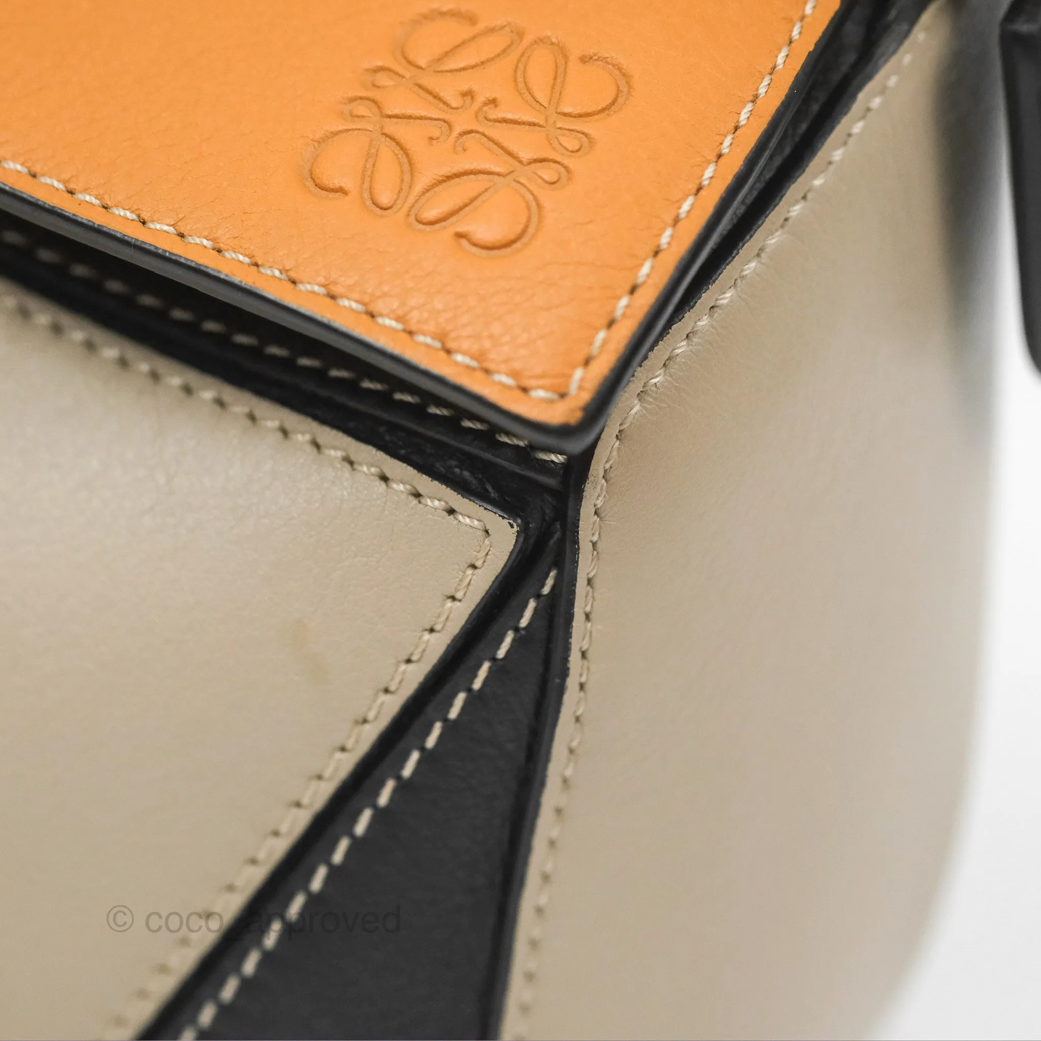 Loewe Small Puzzle Bag Amber/ Light Oat Calfskin Gold Hardware