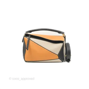 Loewe Small Puzzle Bag Amber/ Light Oat Calfskin Gold Hardware