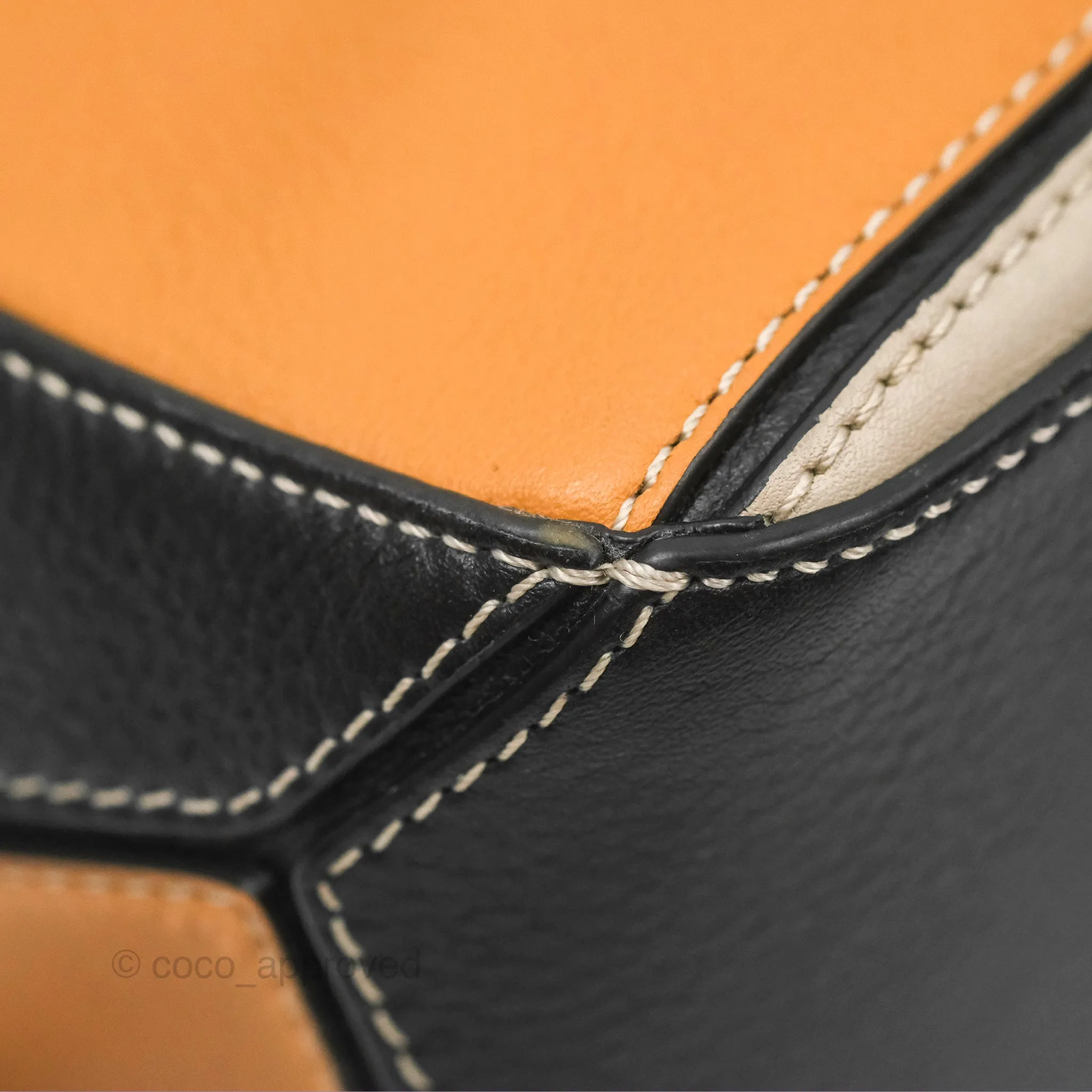 Loewe Small Puzzle Bag Amber/ Light Oat Calfskin Gold Hardware