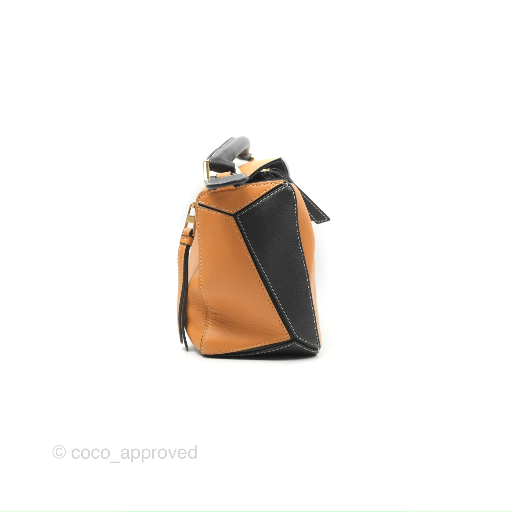 Loewe Small Puzzle Bag Amber/ Light Oat Calfskin Gold Hardware
