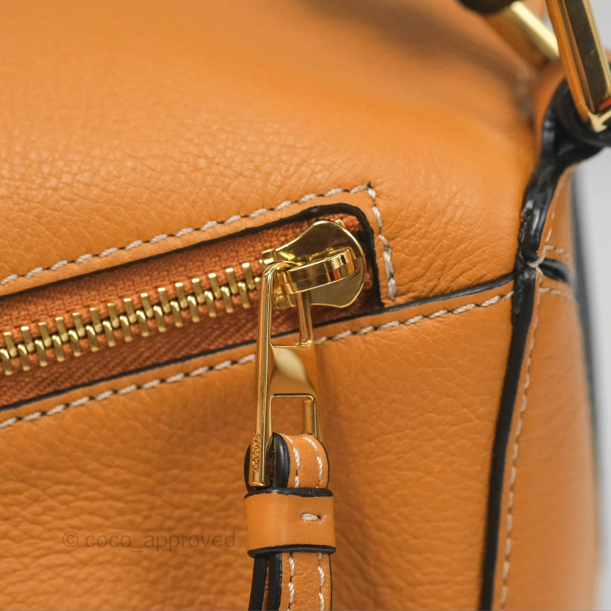 Loewe Small Puzzle Bag Amber/ Light Oat Calfskin Gold Hardware