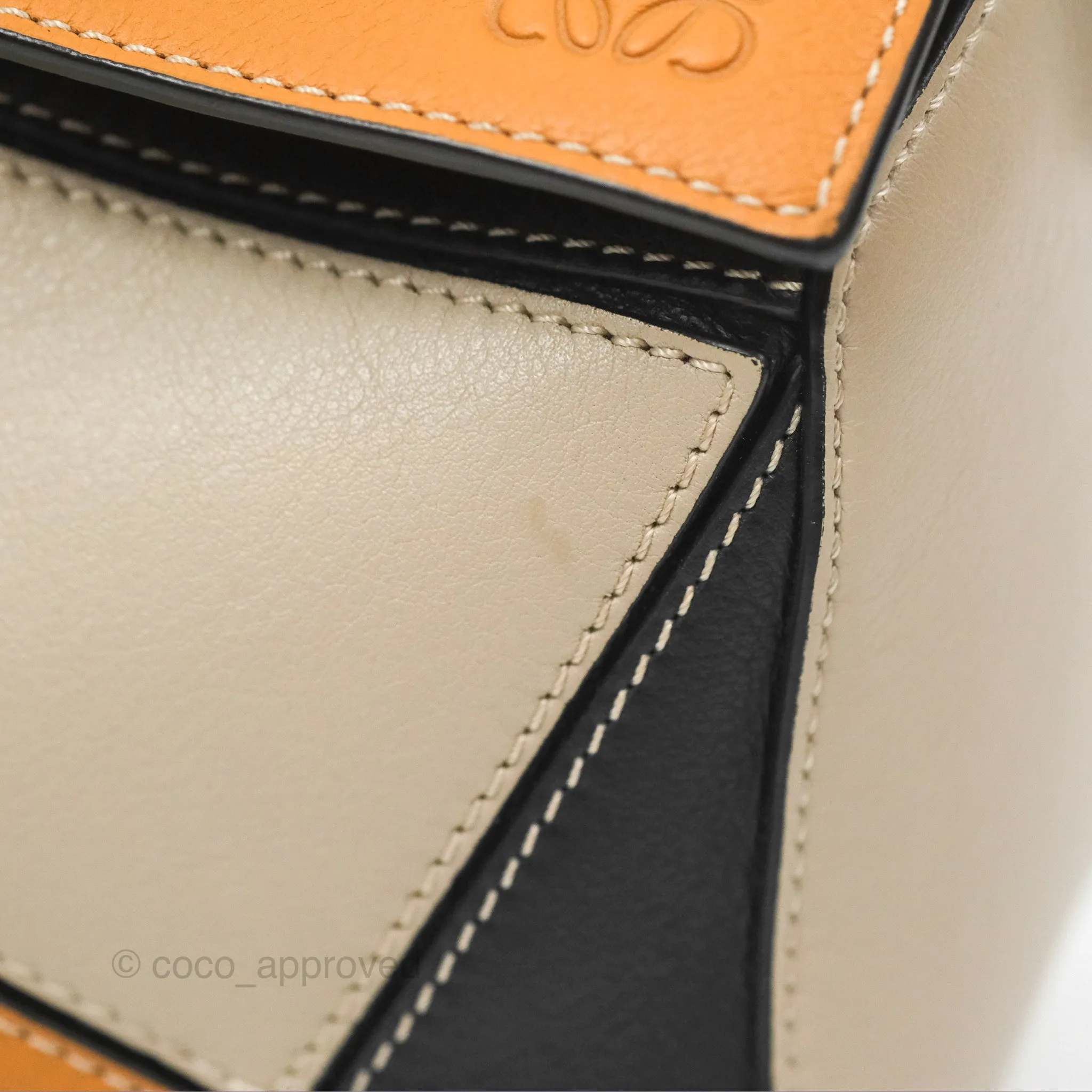 Loewe Small Puzzle Bag Amber/ Light Oat Calfskin Gold Hardware