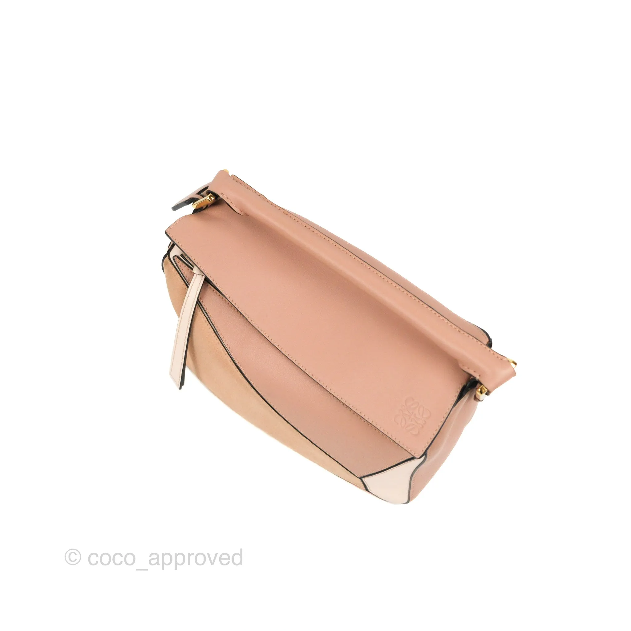 Loewe Small Puzzle Bag Blush Suede Calfskin