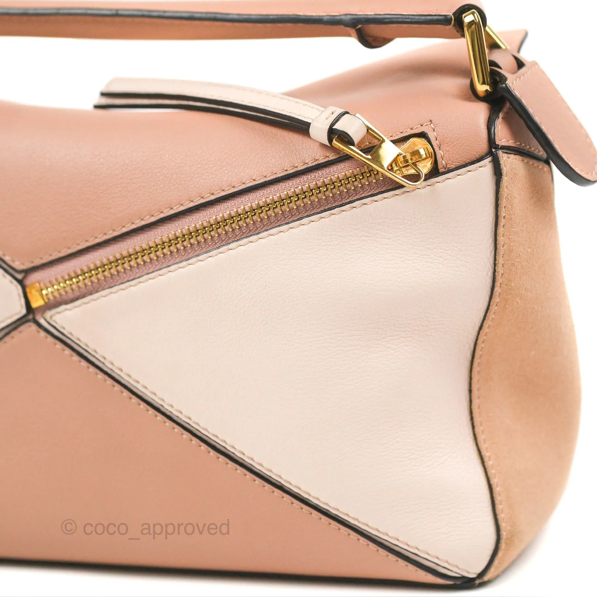 Loewe Small Puzzle Bag Blush Suede Calfskin