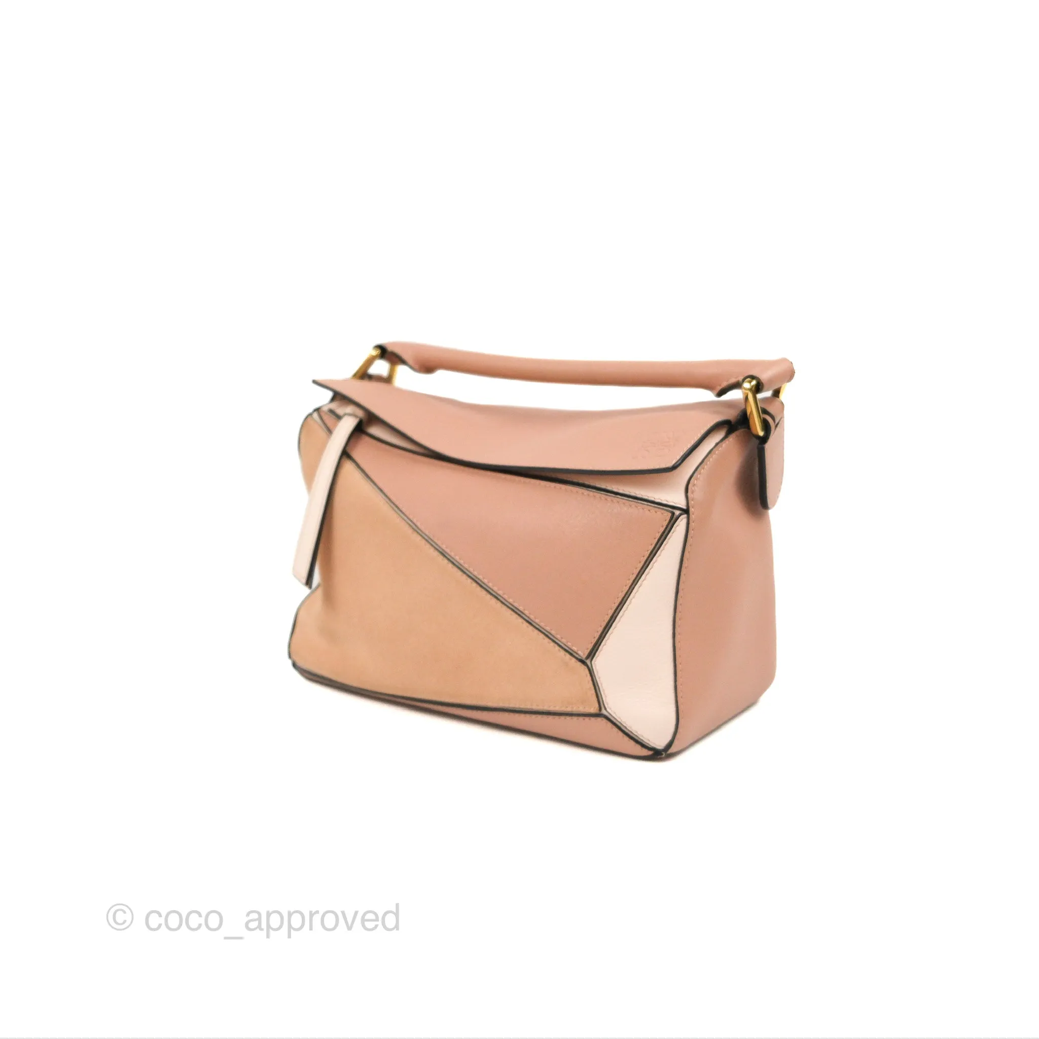 Loewe Small Puzzle Bag Blush Suede Calfskin