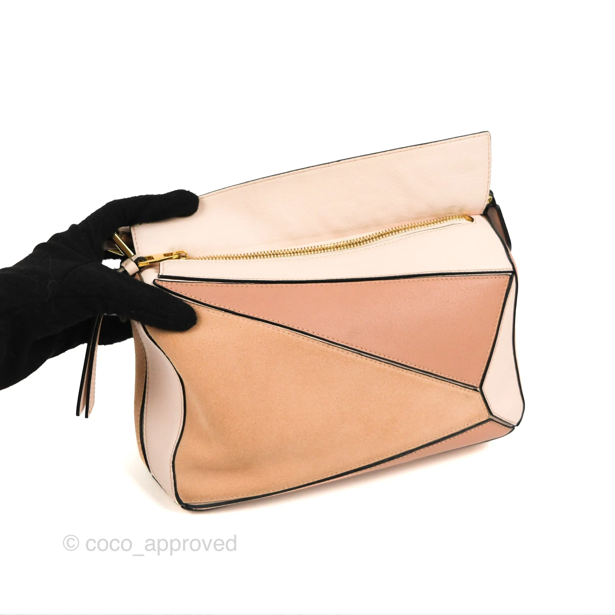 Loewe Small Puzzle Bag Blush Suede Calfskin