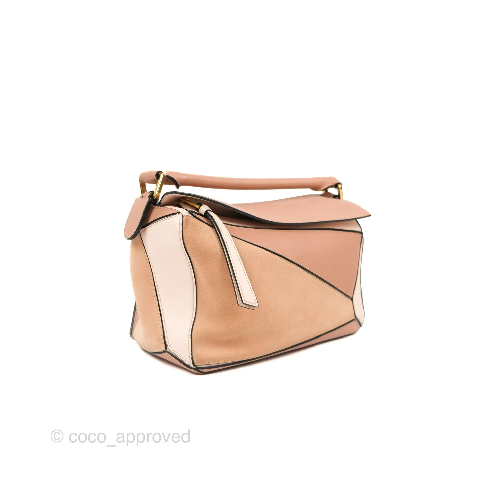 Loewe Small Puzzle Bag Blush Suede Calfskin