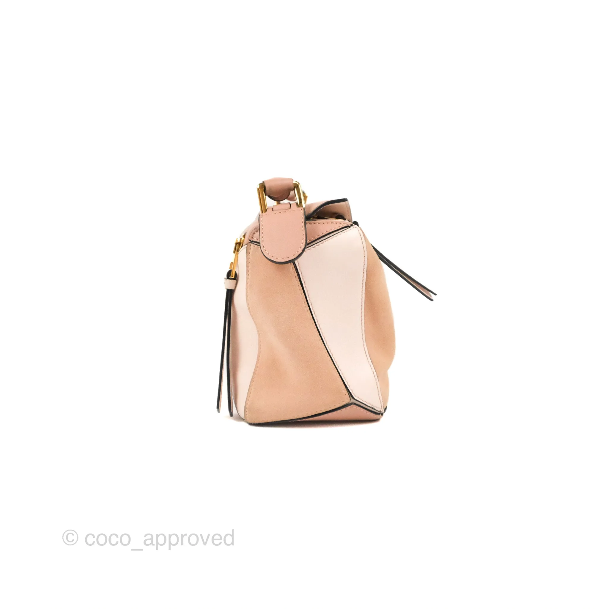 Loewe Small Puzzle Bag Blush Suede Calfskin