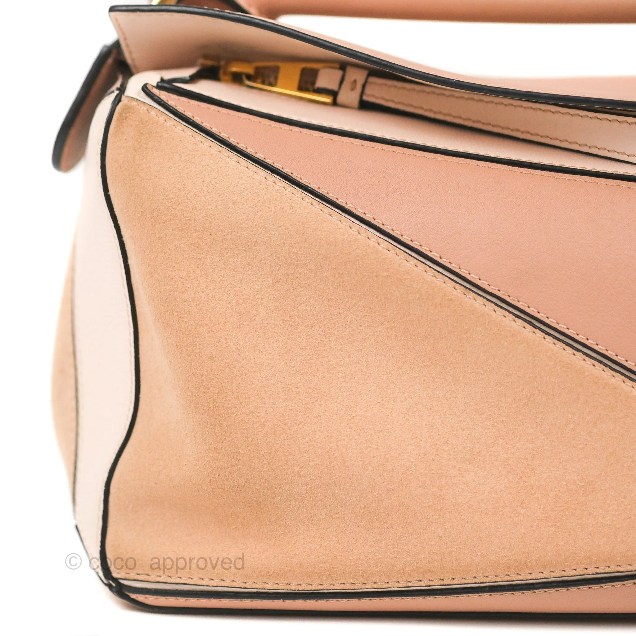 Loewe Small Puzzle Bag Blush Suede Calfskin