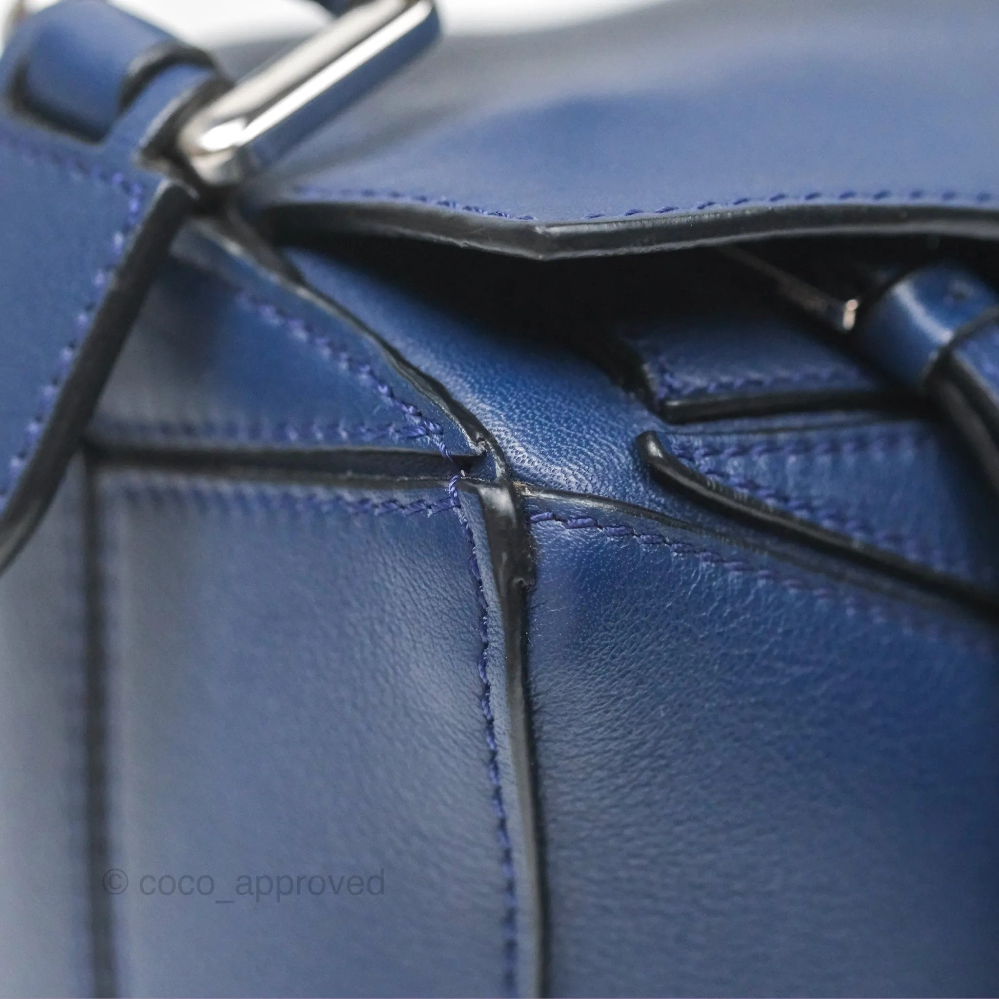 Loewe Small Puzzle Bag Navy Calfskin