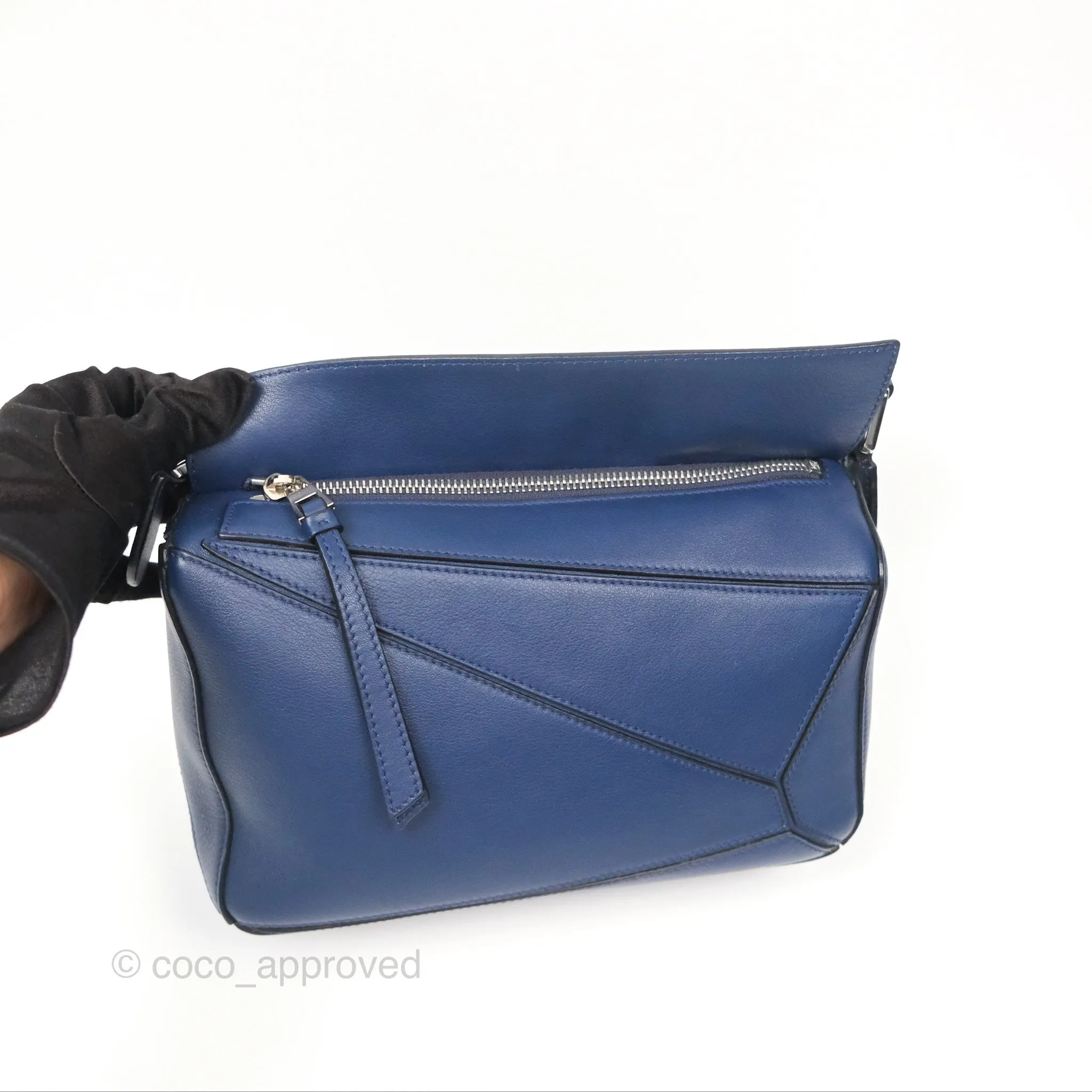 Loewe Small Puzzle Bag Navy Calfskin