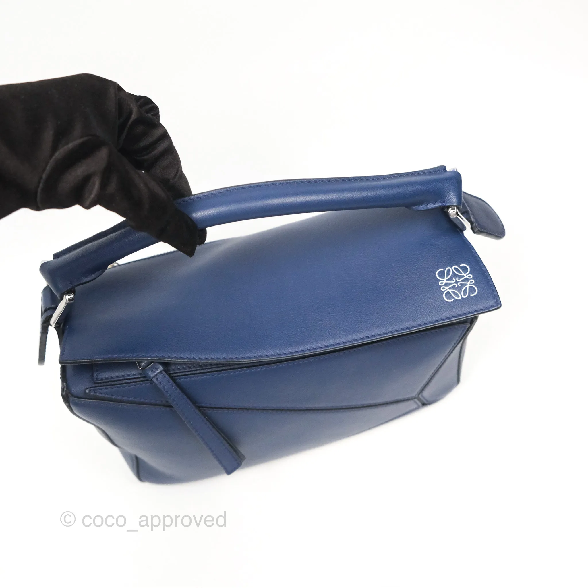Loewe Small Puzzle Bag Navy Calfskin