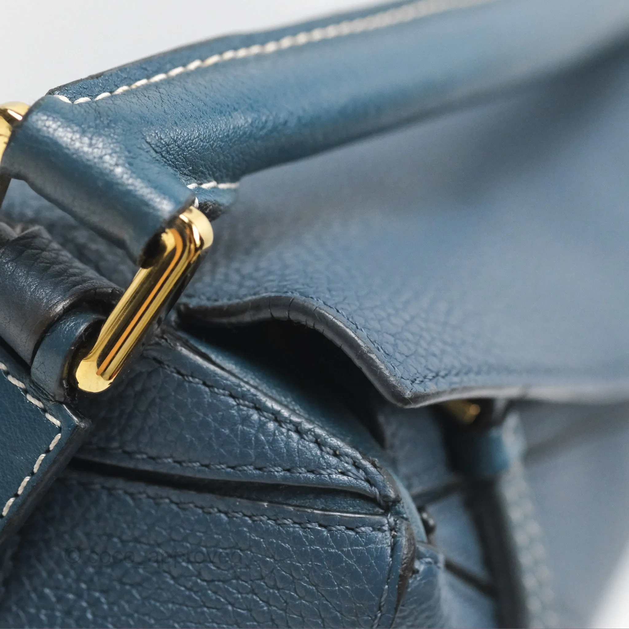 Loewe Small Puzzle Bag Navy Grained Calfskin
