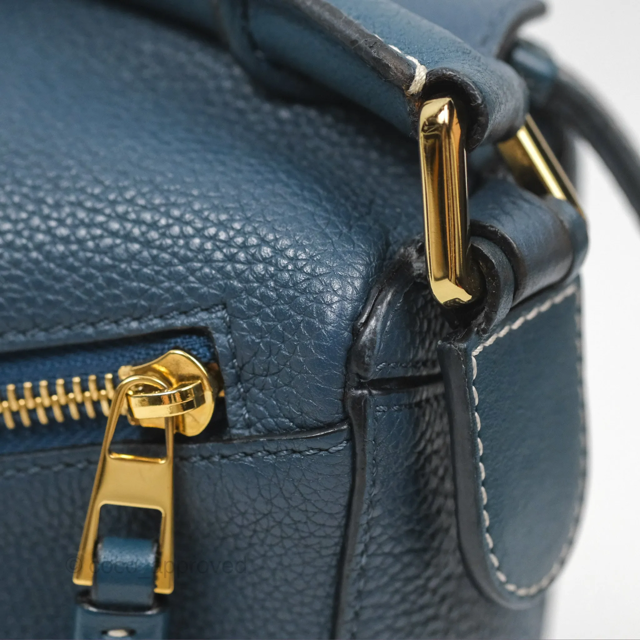 Loewe Small Puzzle Bag Navy Grained Calfskin