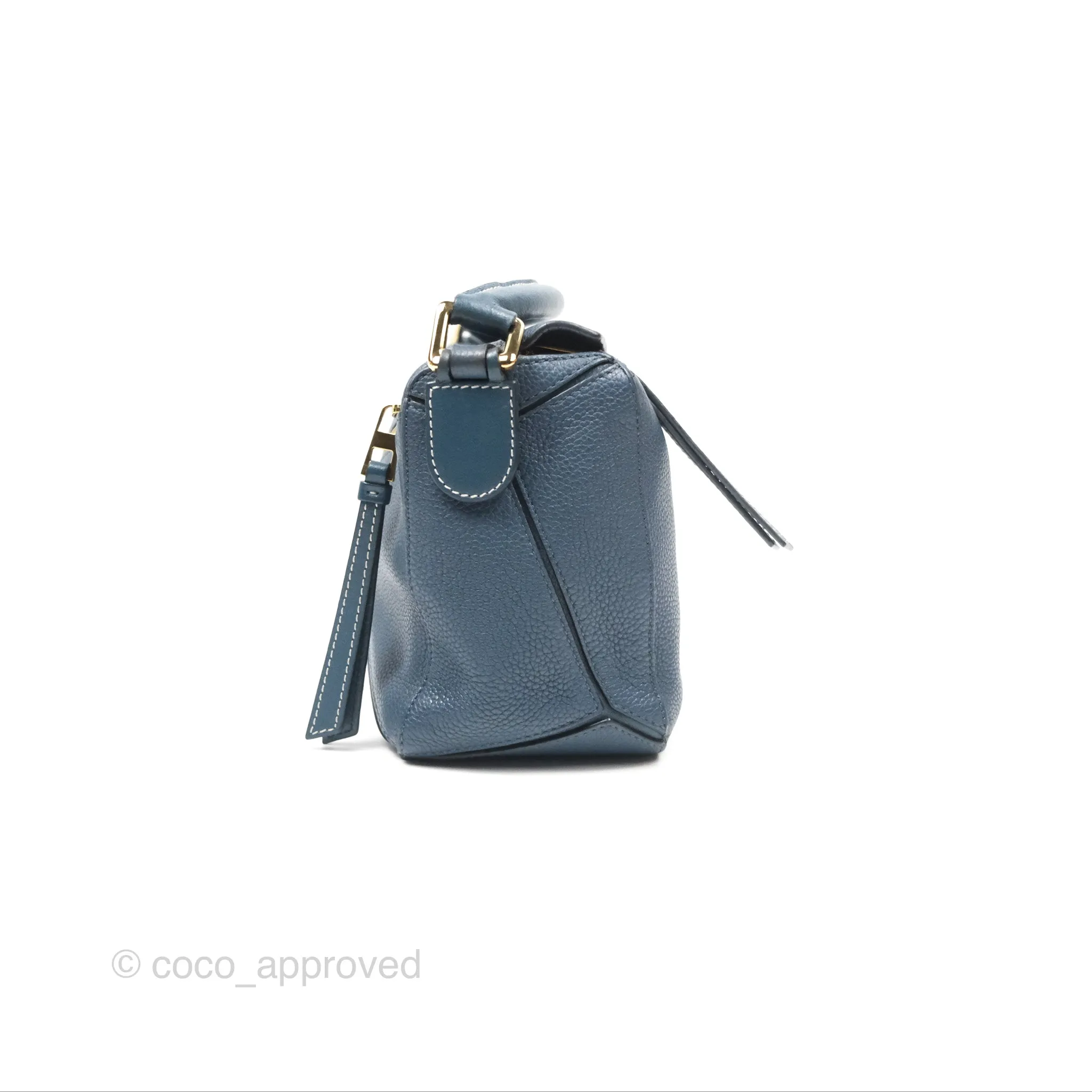 Loewe Small Puzzle Bag Navy Grained Calfskin
