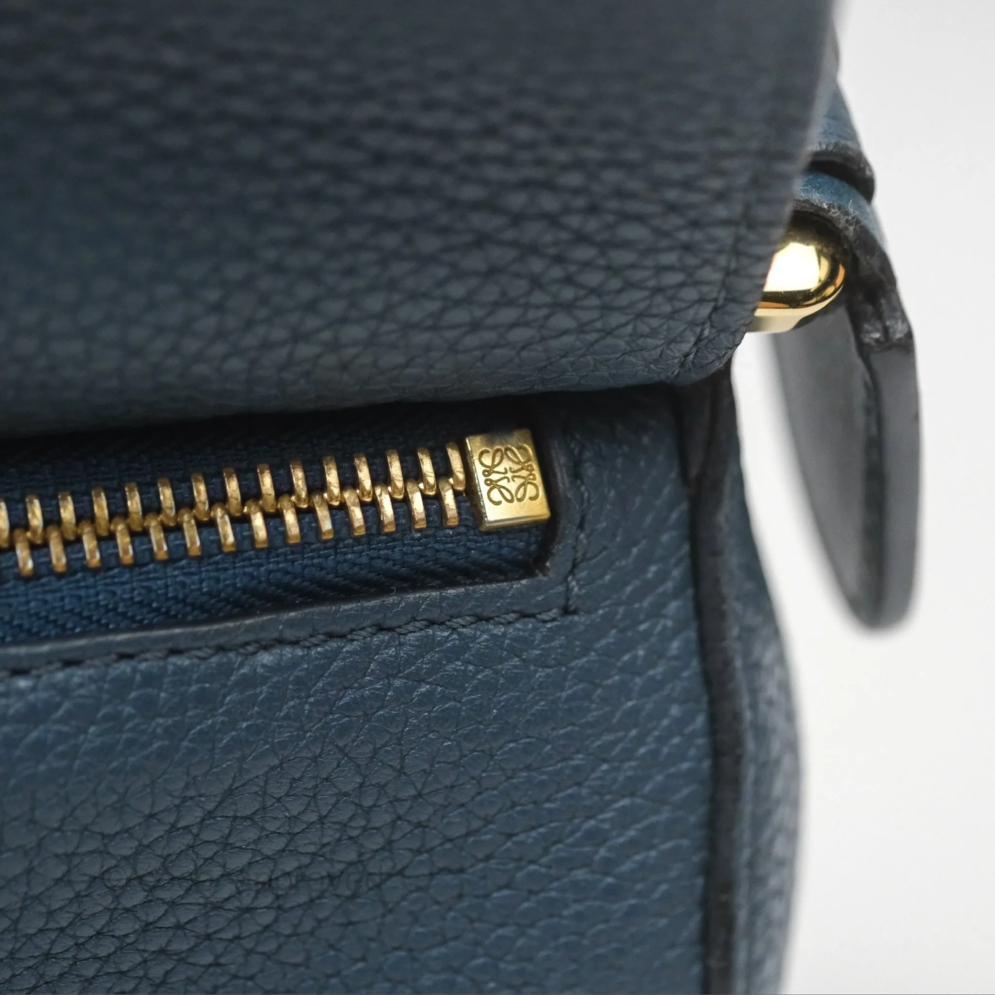 Loewe Small Puzzle Bag Navy Grained Calfskin