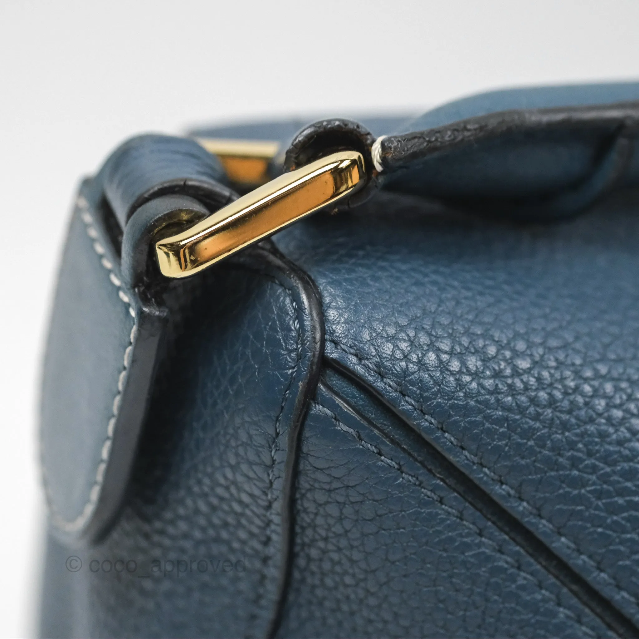 Loewe Small Puzzle Bag Navy Grained Calfskin