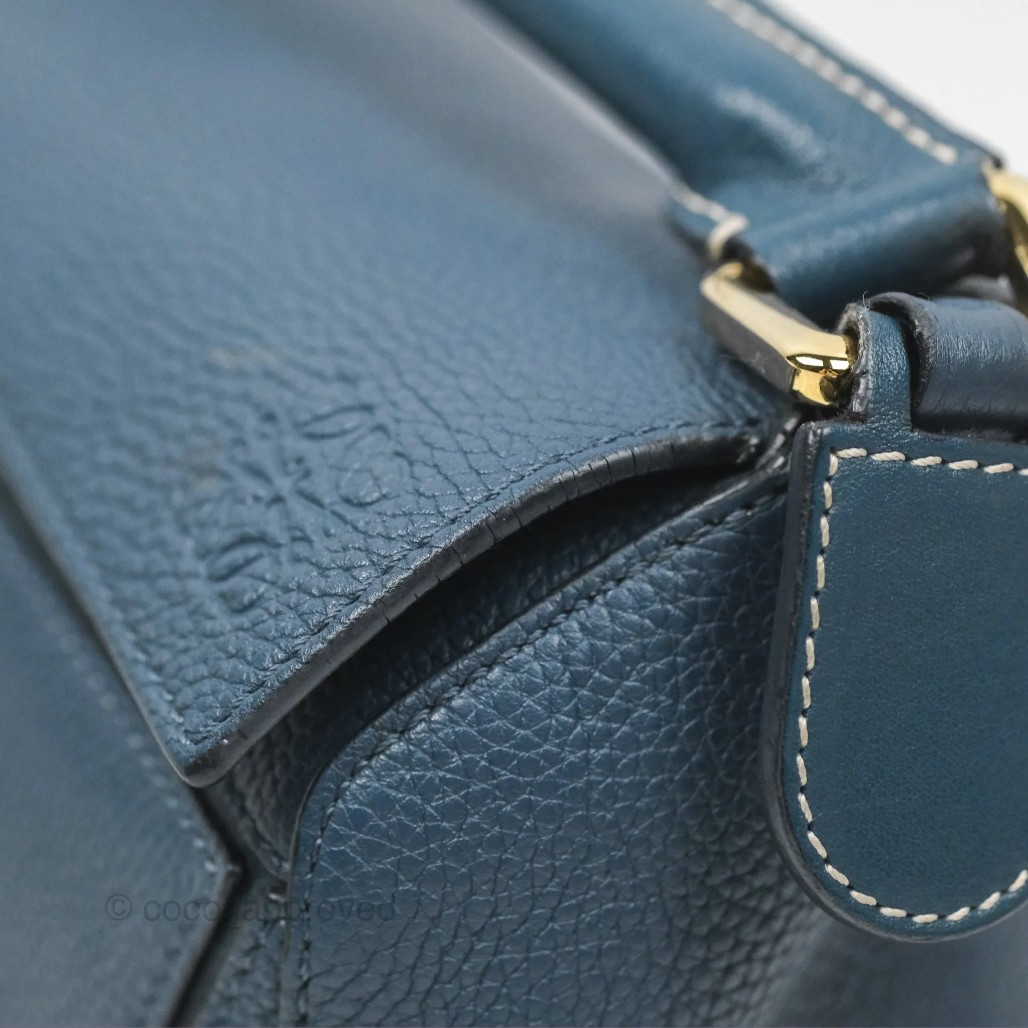 Loewe Small Puzzle Bag Navy Grained Calfskin