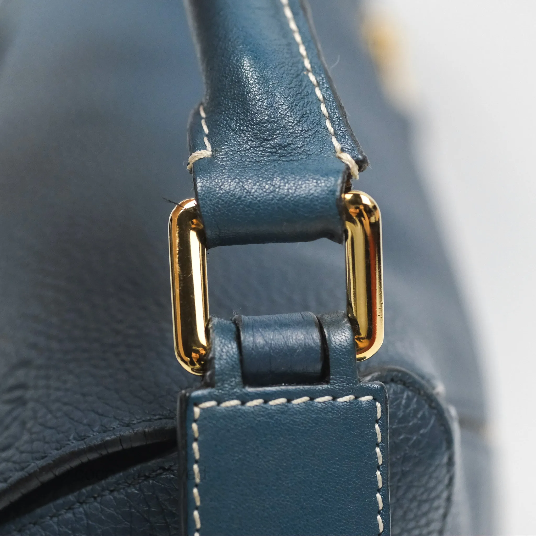 Loewe Small Puzzle Bag Navy Grained Calfskin