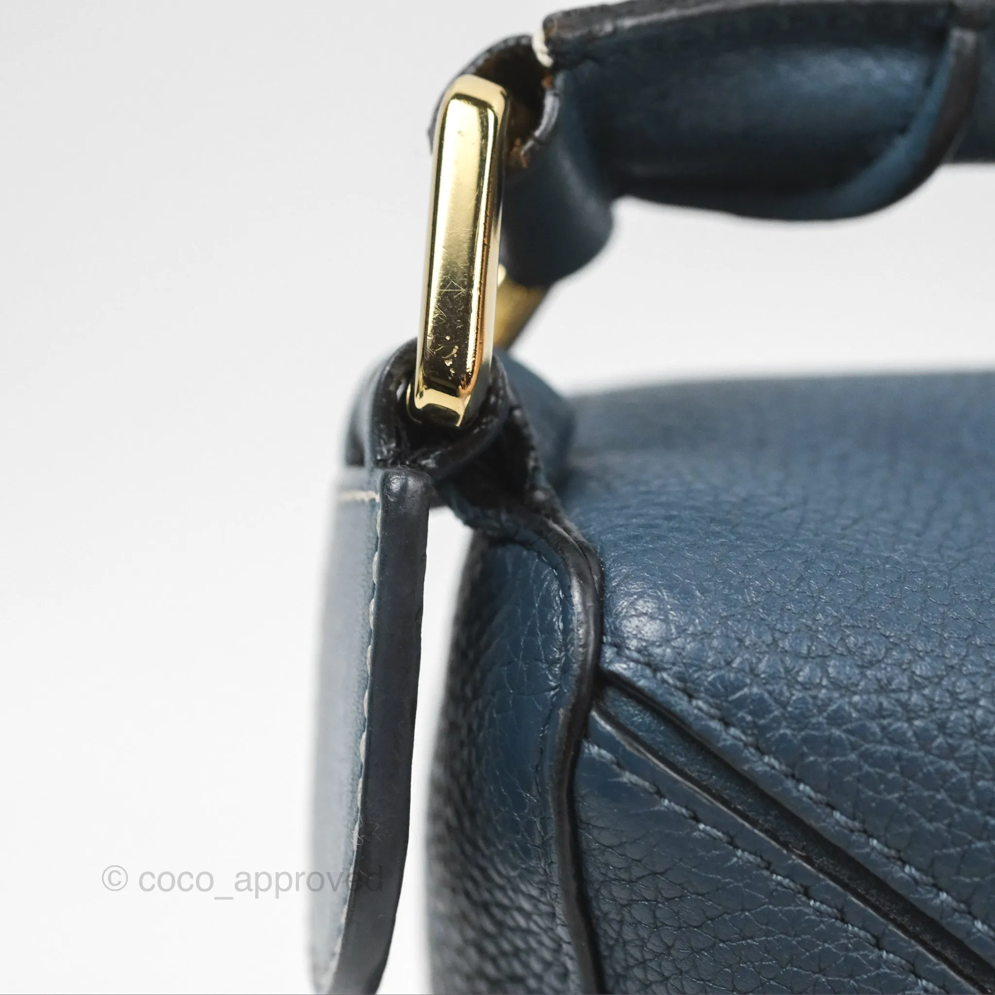 Loewe Small Puzzle Bag Navy Grained Calfskin