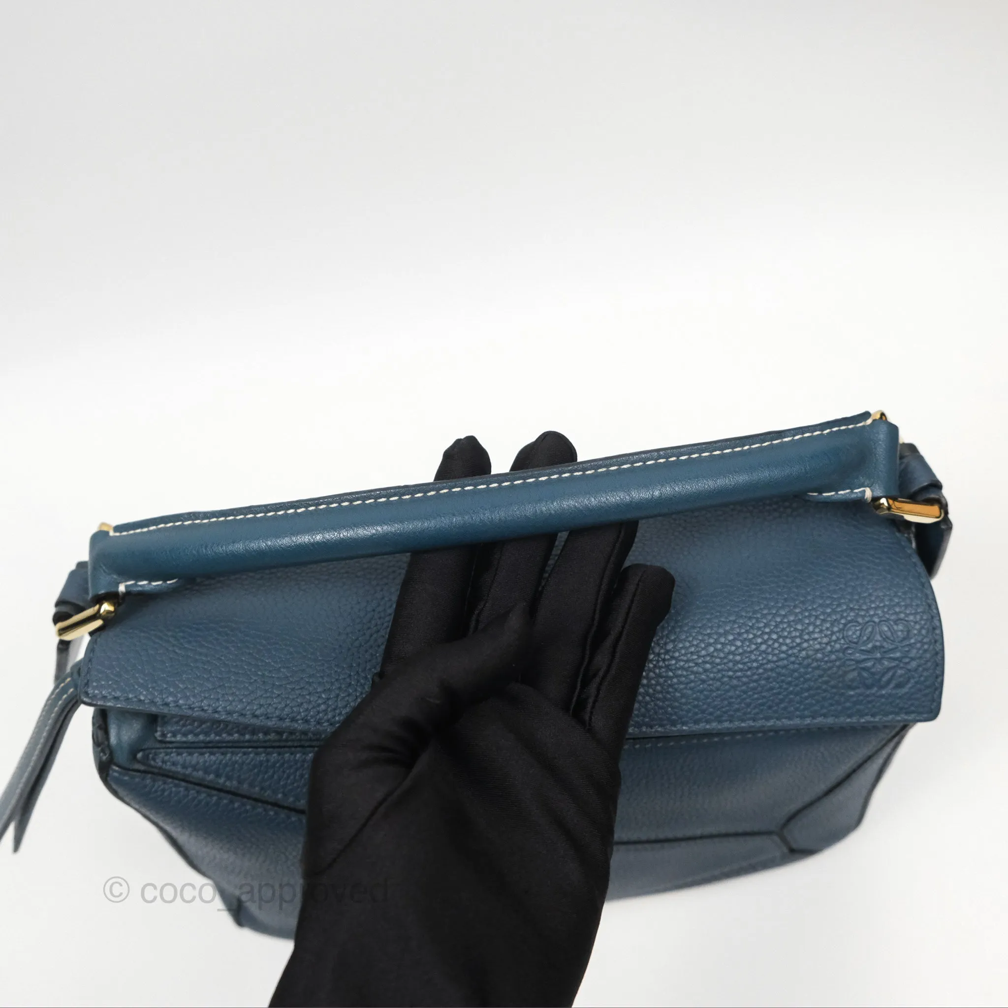 Loewe Small Puzzle Bag Navy Grained Calfskin