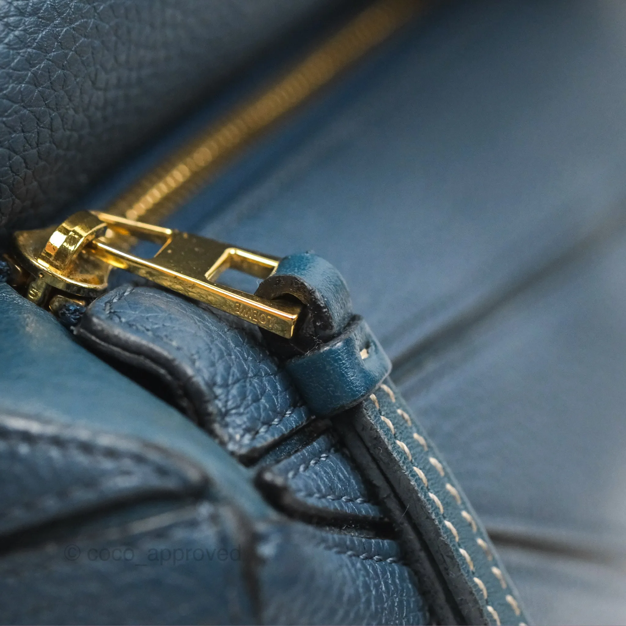 Loewe Small Puzzle Bag Navy Grained Calfskin