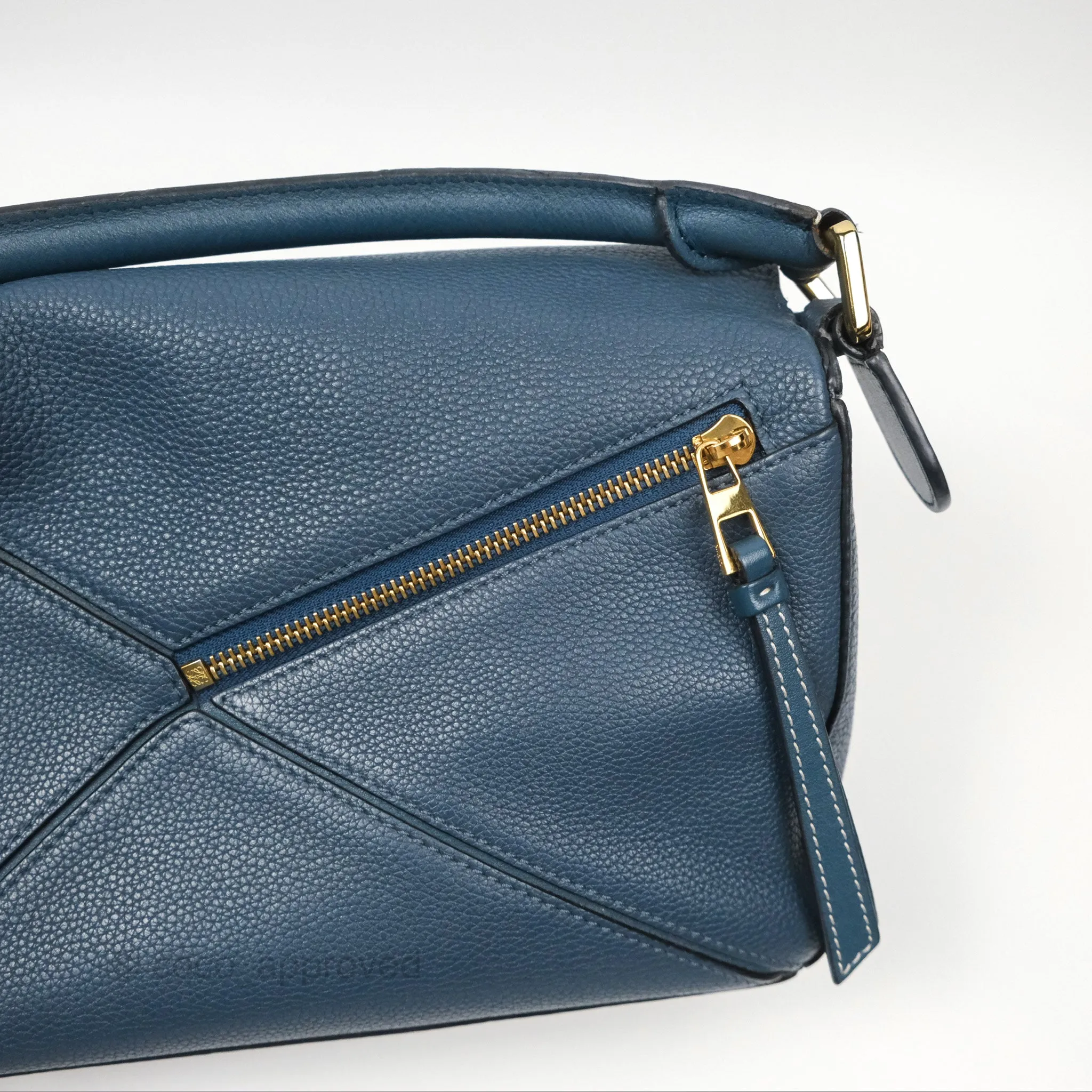 Loewe Small Puzzle Bag Navy Grained Calfskin