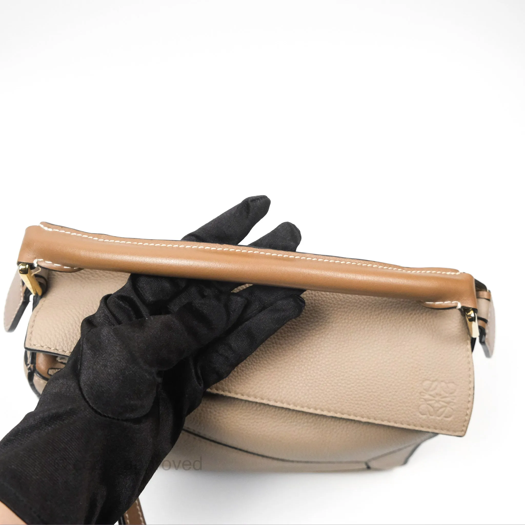 Loewe Small Puzzle Bag Sand Mink Grained Calfskin