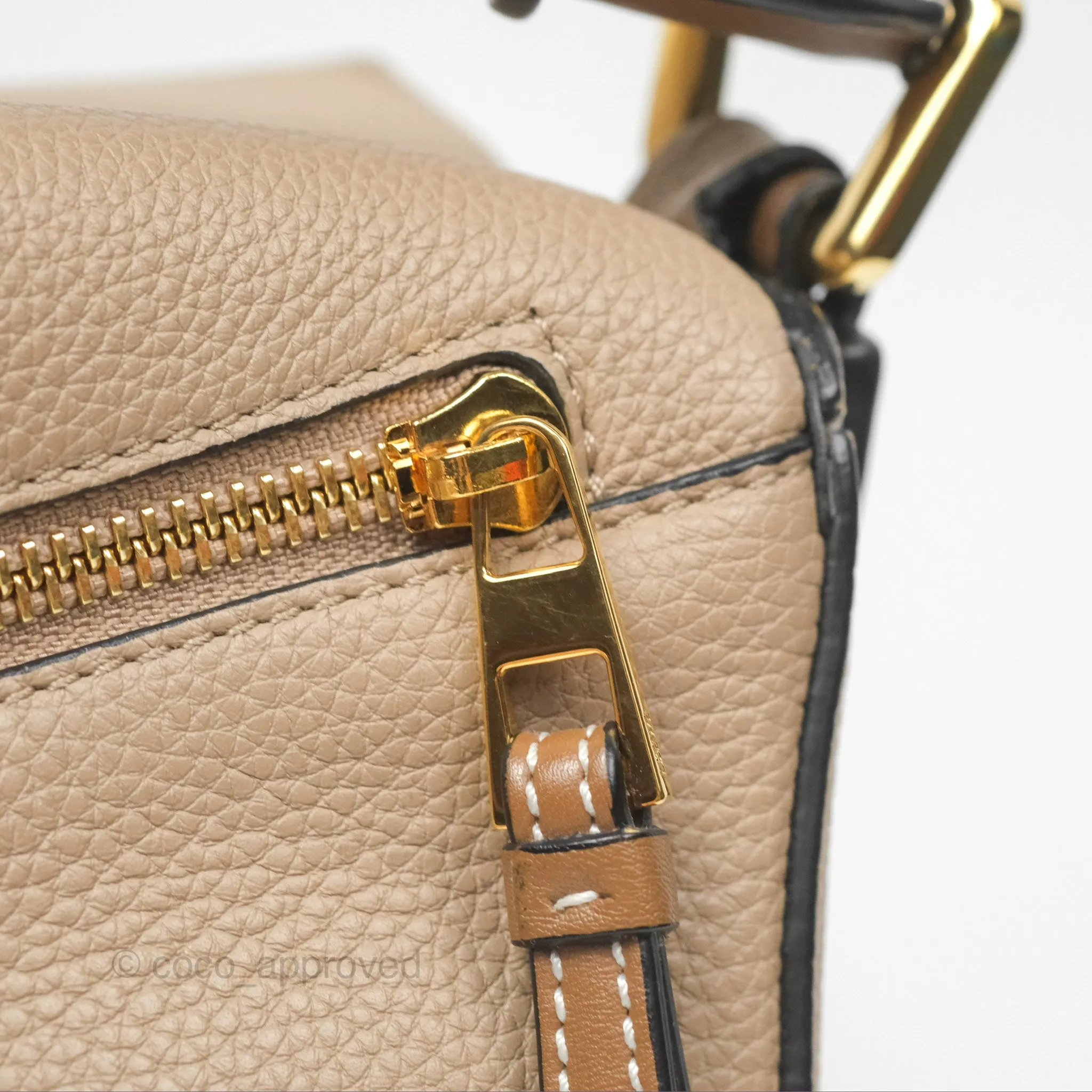 Loewe Small Puzzle Bag Sand Mink Grained Calfskin