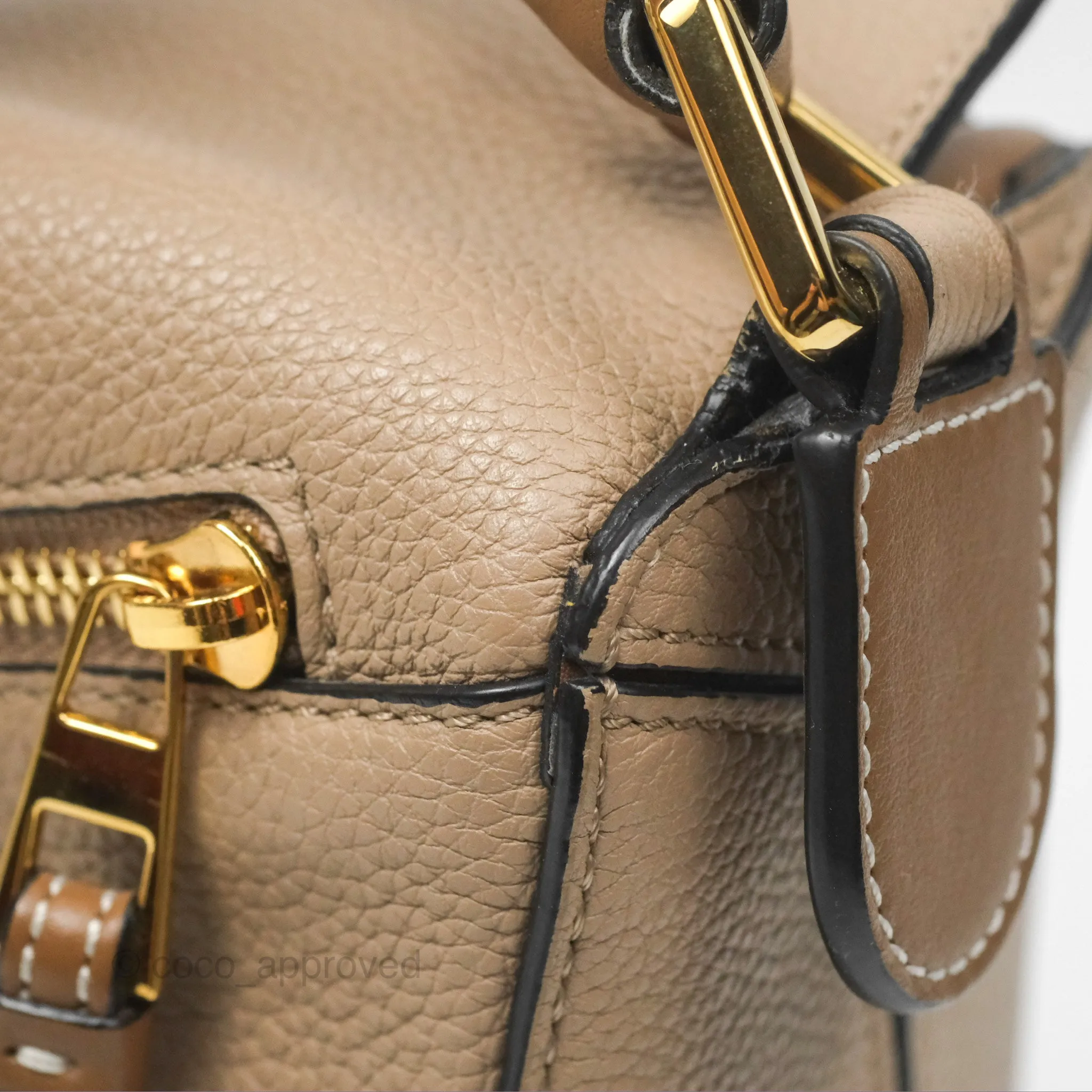 Loewe Small Puzzle Bag Sand Mink Grained Calfskin