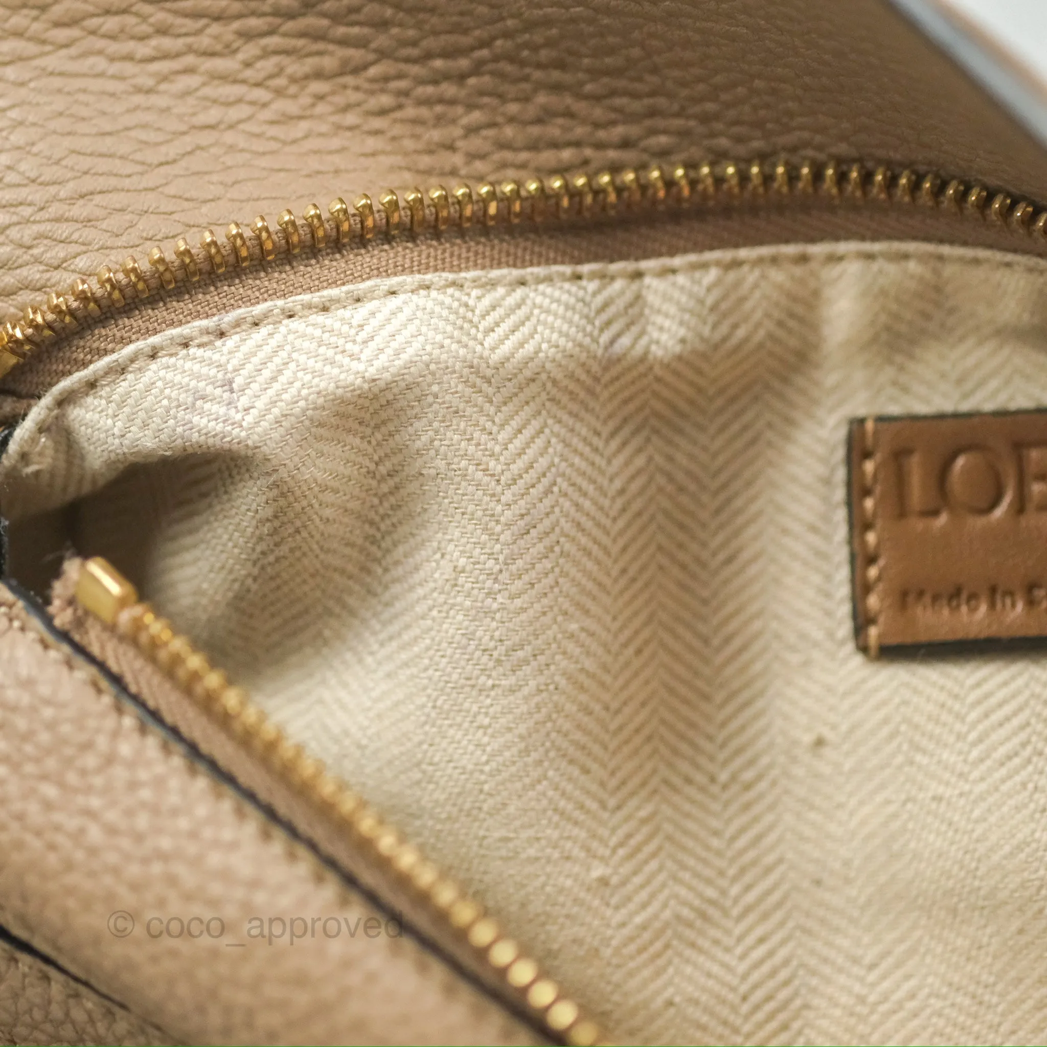 Loewe Small Puzzle Bag Sand Mink Grained Calfskin