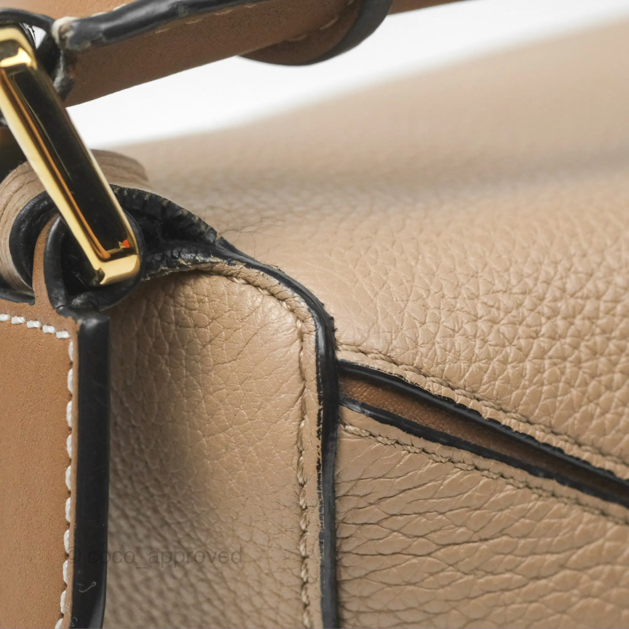 Loewe Small Puzzle Bag Sand Mink Grained Calfskin