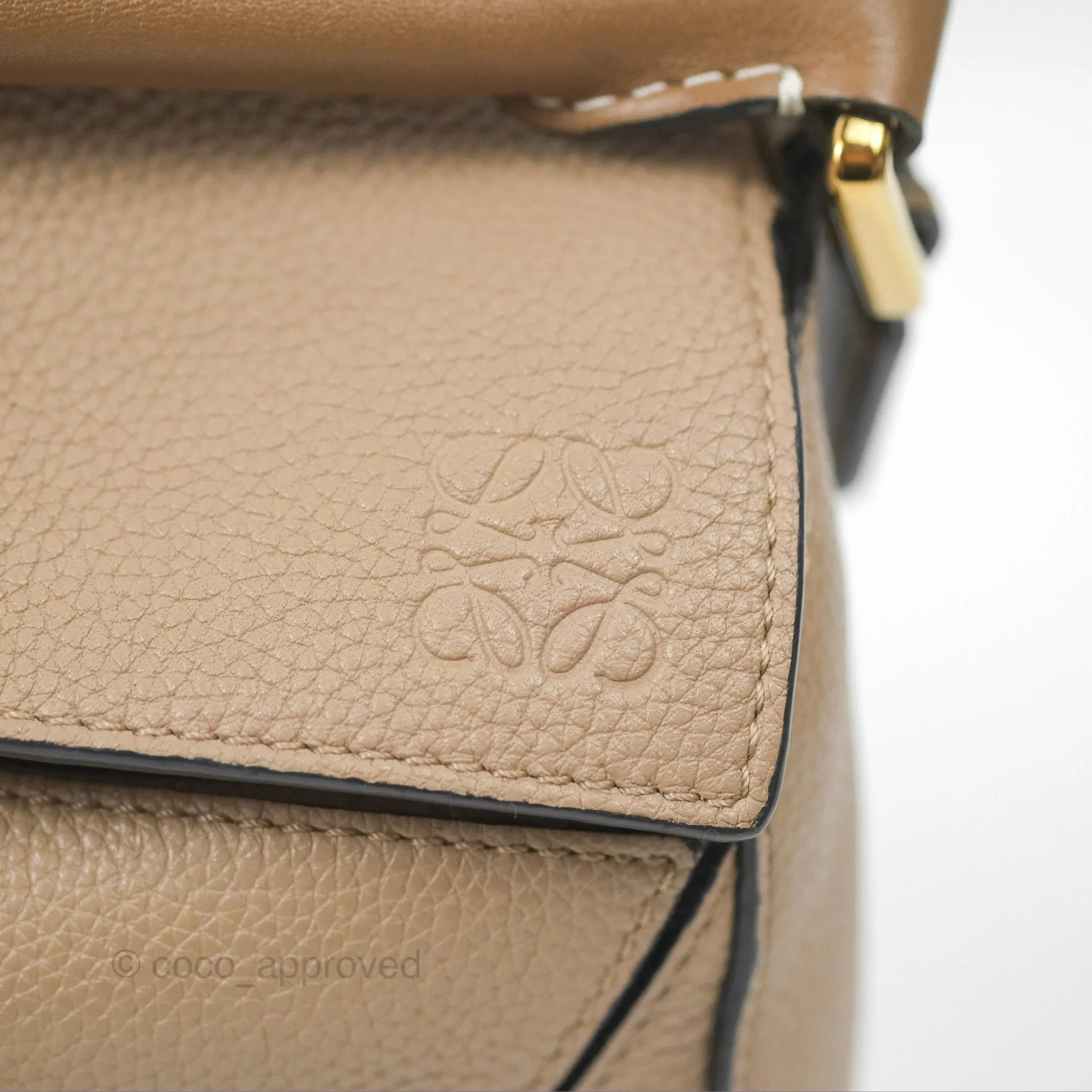 Loewe Small Puzzle Bag Sand Mink Grained Calfskin