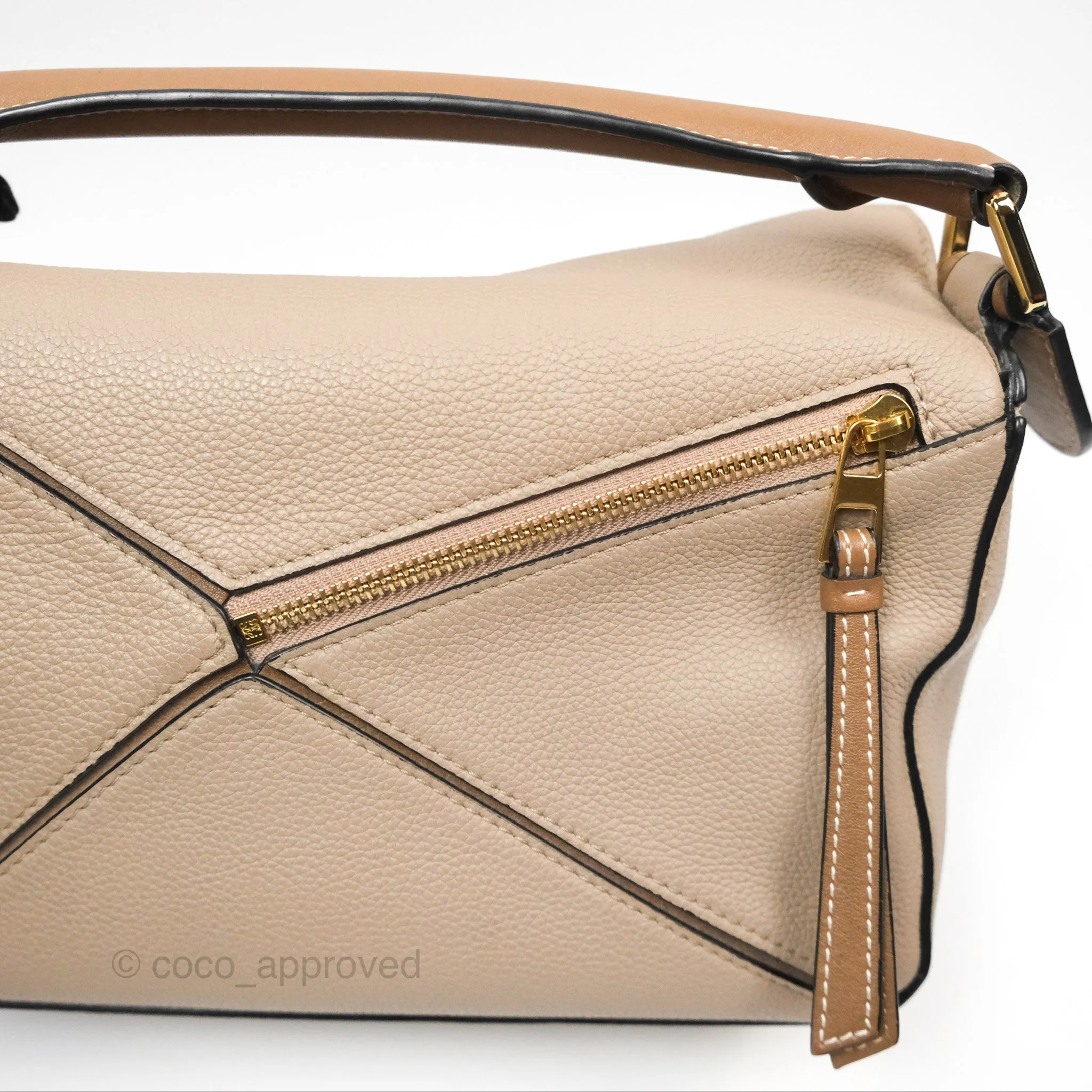 Loewe Small Puzzle Bag Sand Mink Grained Calfskin