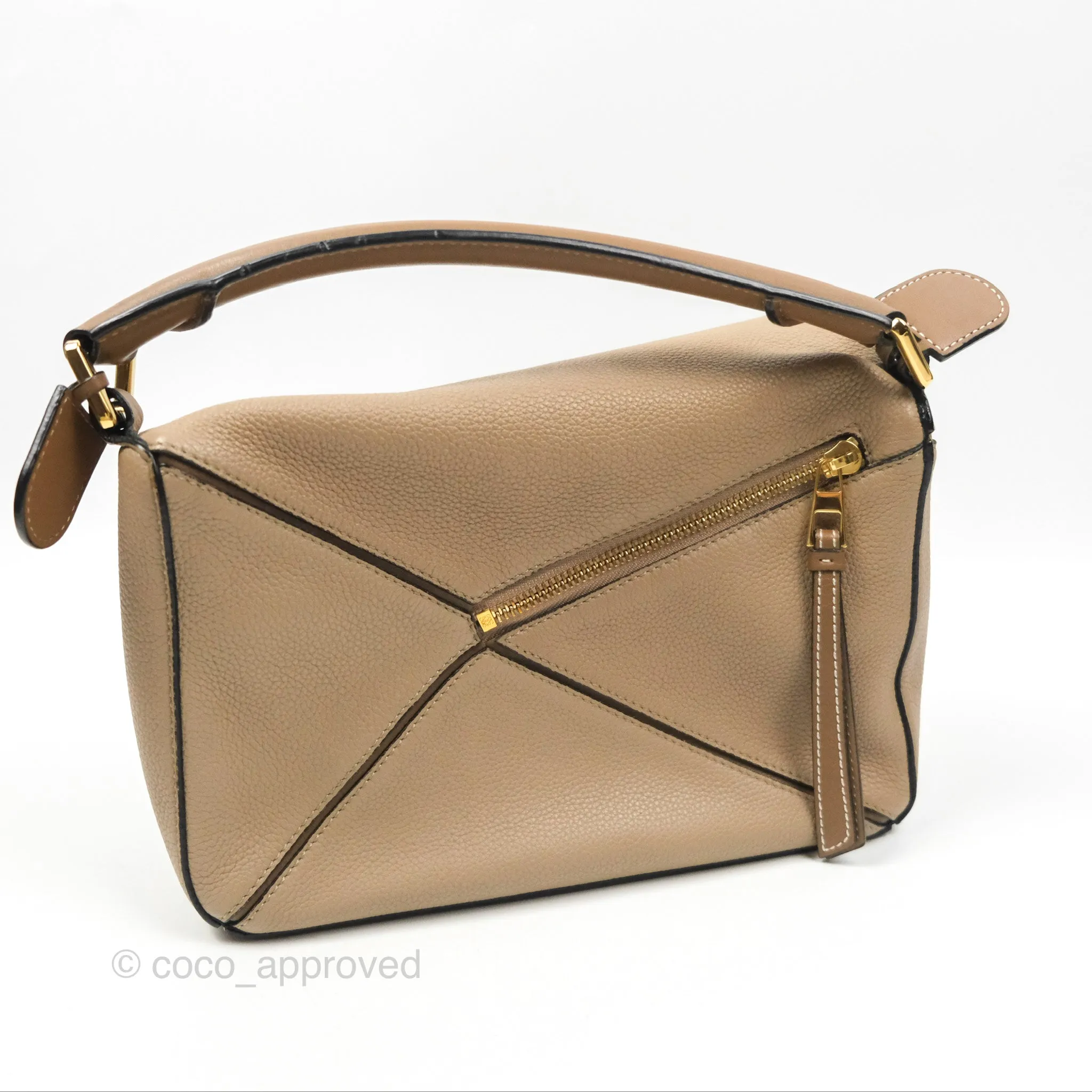 Loewe Small Puzzle Bag Sand Mink Grained Calfskin
