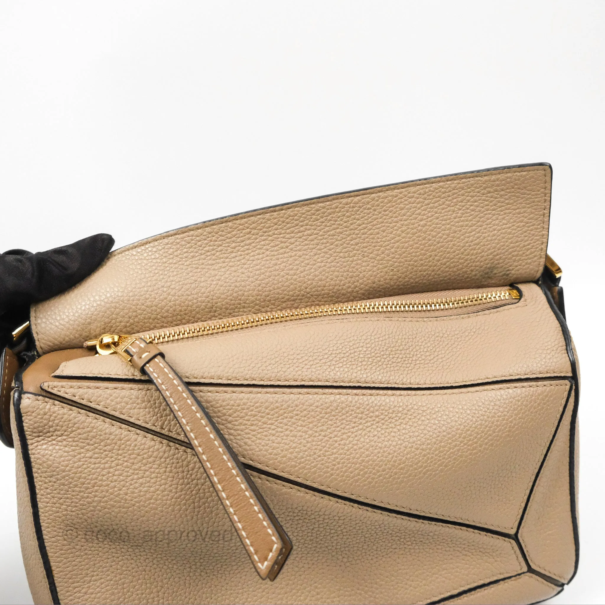 Loewe Small Puzzle Bag Sand Mink Grained Calfskin