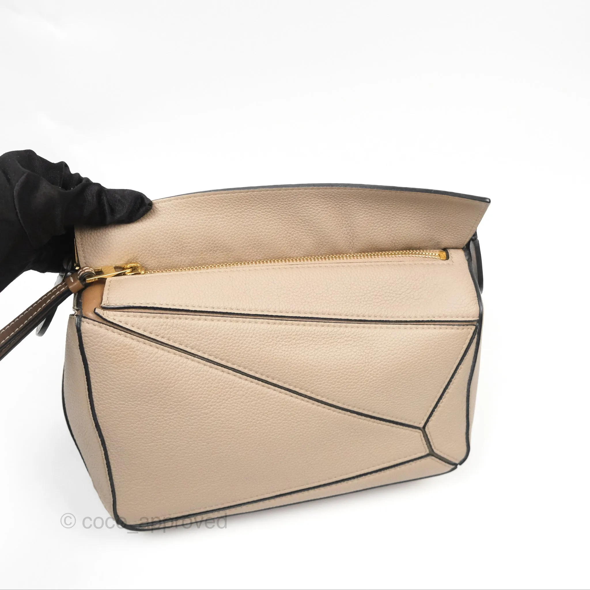 Loewe Small Puzzle Bag Sand Mink Grained Calfskin