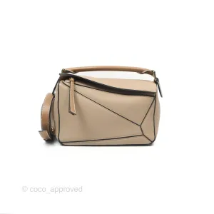 Loewe Small Puzzle Bag Sand Mink Grained Calfskin