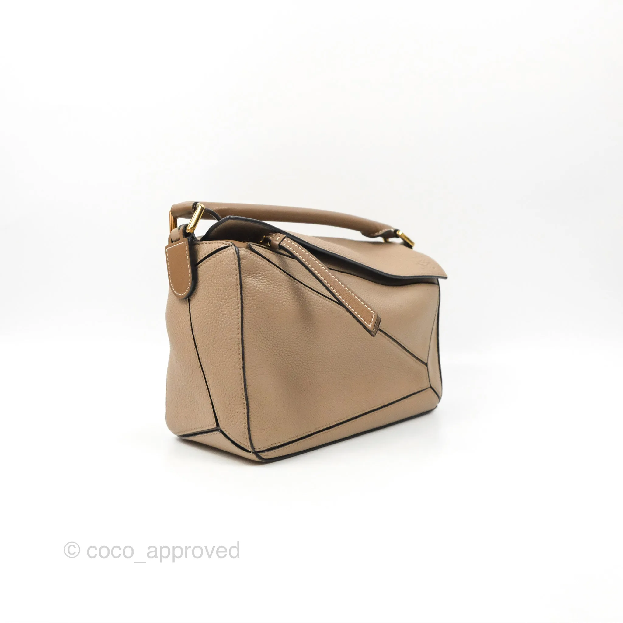 Loewe Small Puzzle Bag Sand Mink Grained Calfskin