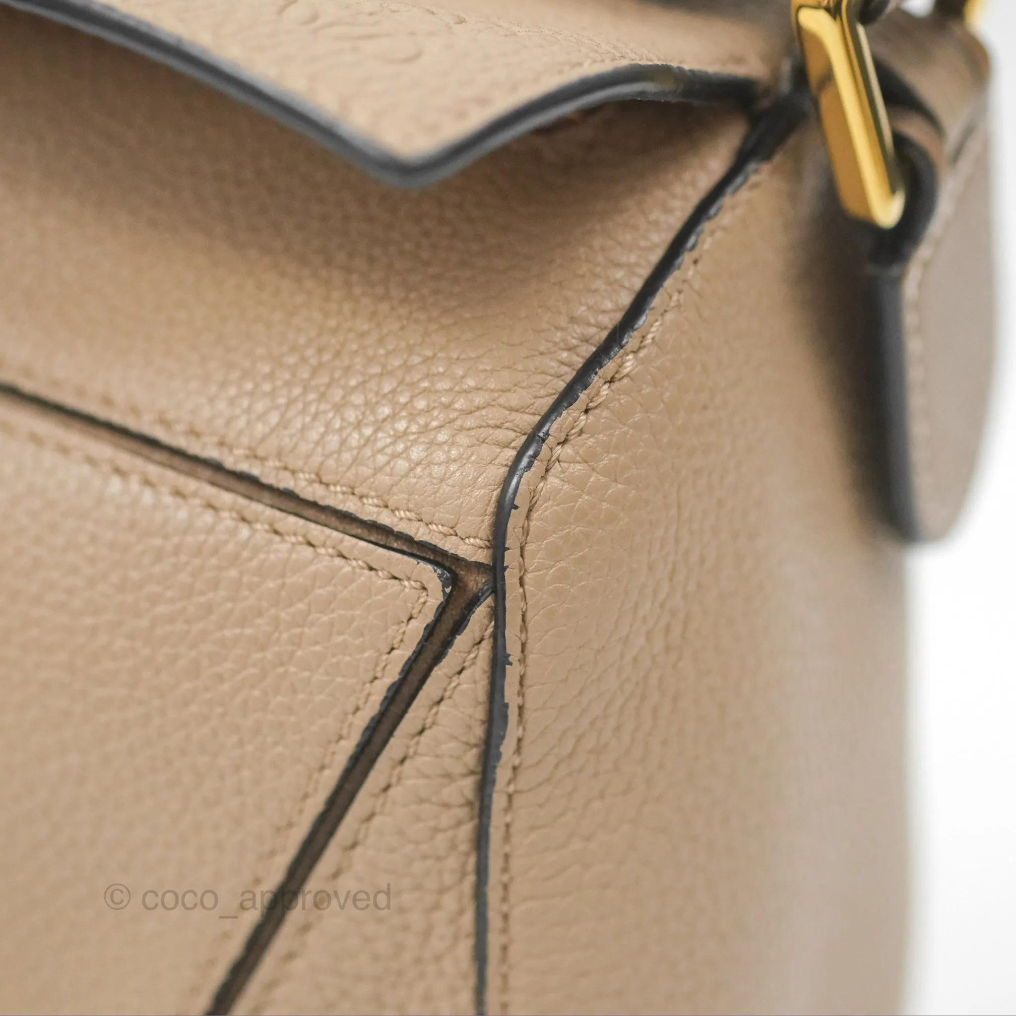 Loewe Small Puzzle Bag Sand Mink Grained Calfskin