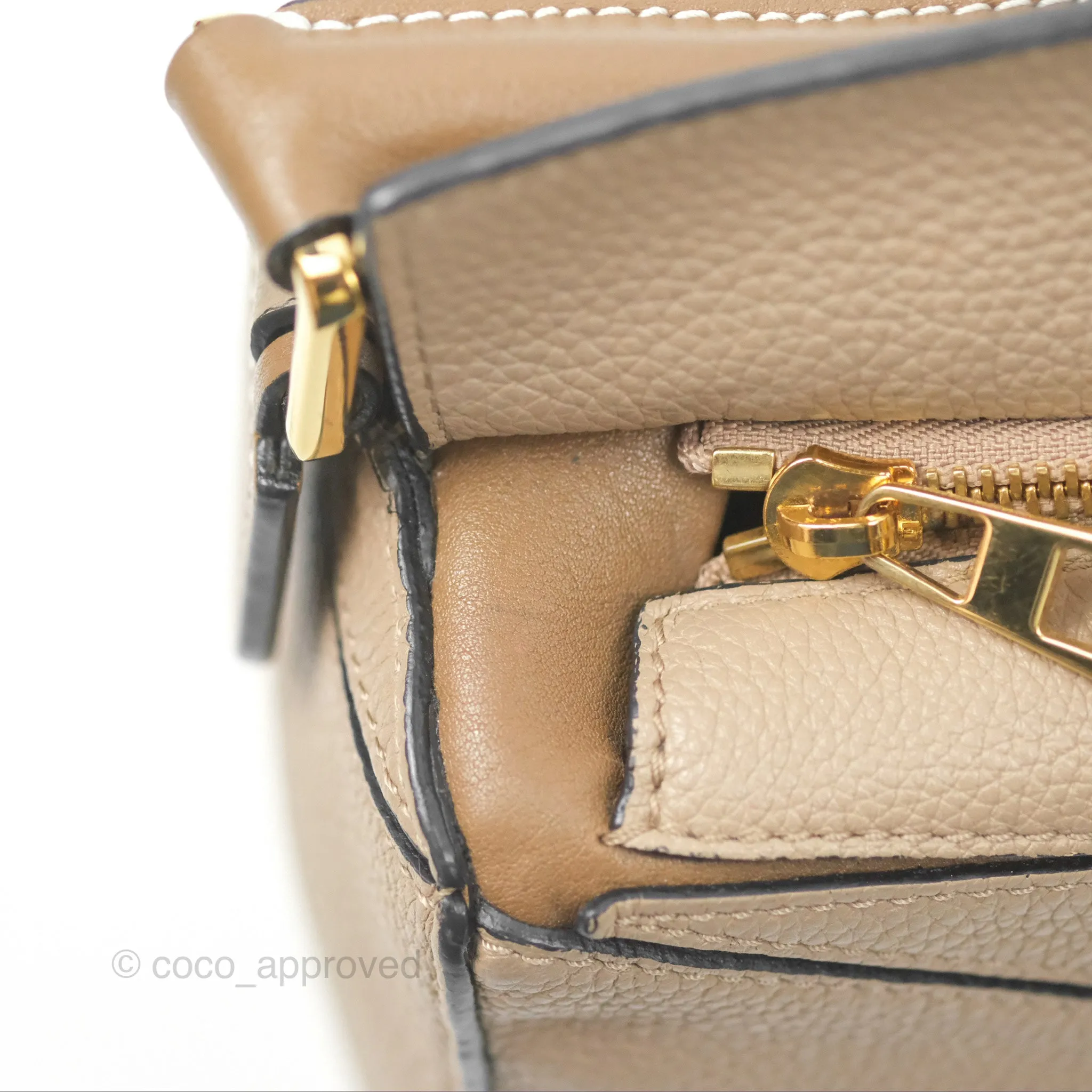 Loewe Small Puzzle Bag Sand Mink Grained Calfskin