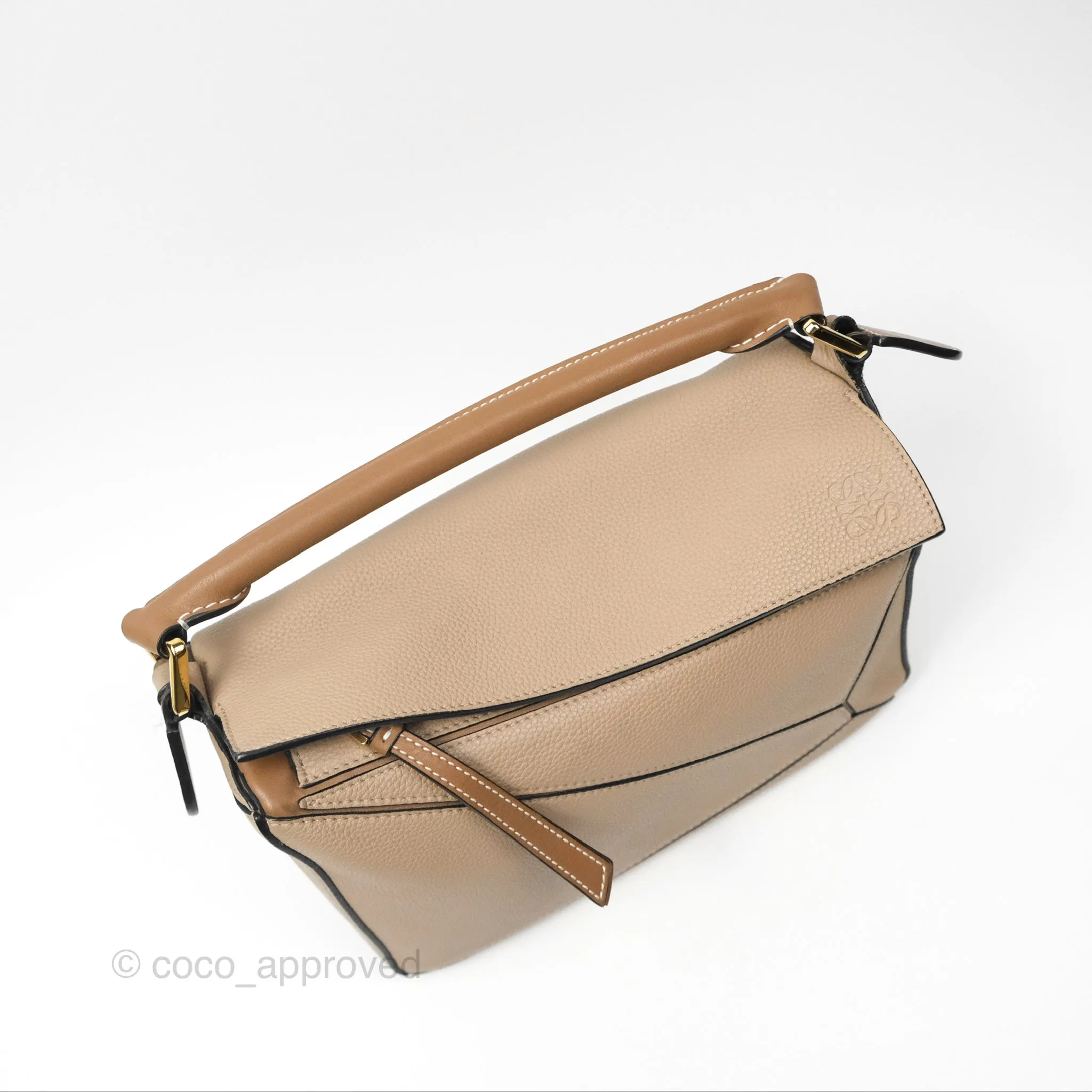 Loewe Small Puzzle Bag Sand Mink Grained Calfskin
