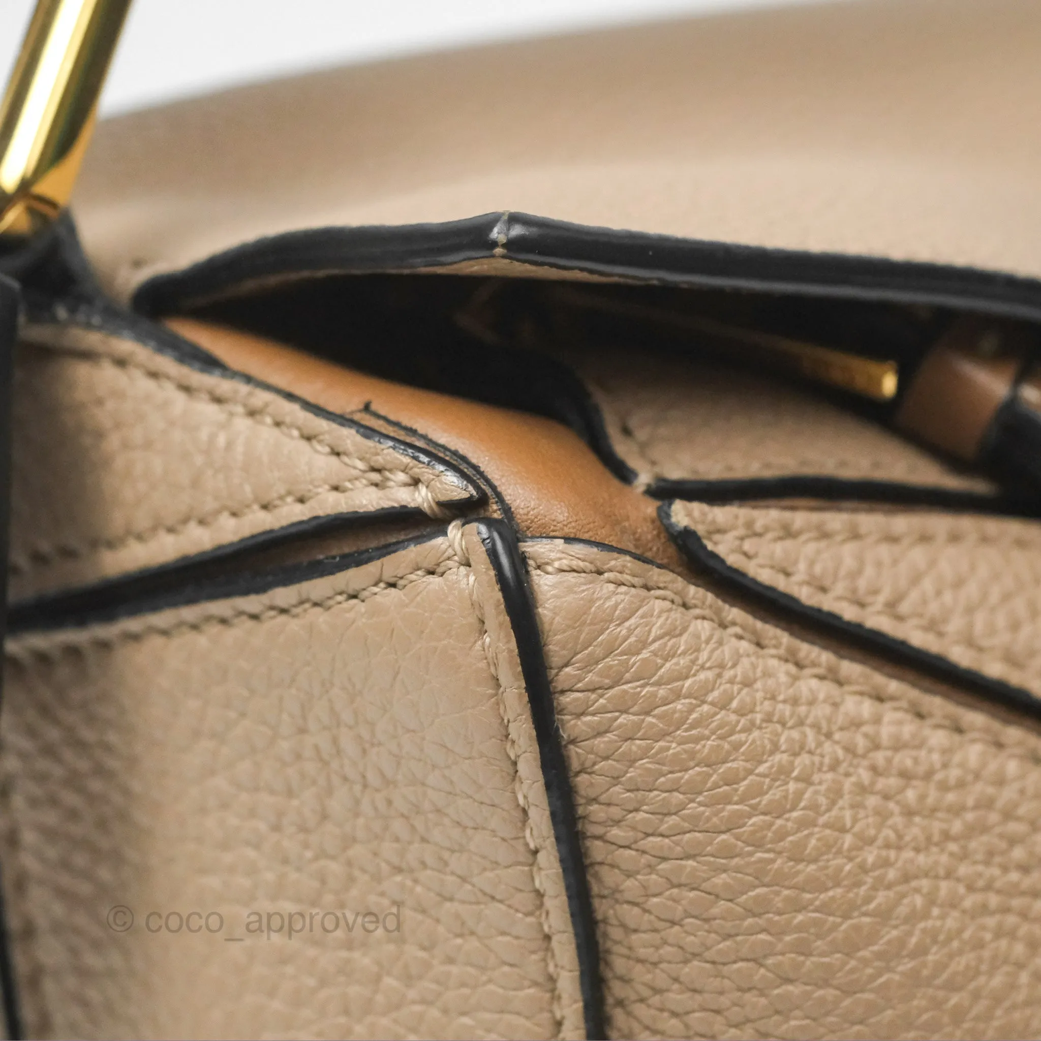 Loewe Small Puzzle Bag Sand Mink Grained Calfskin