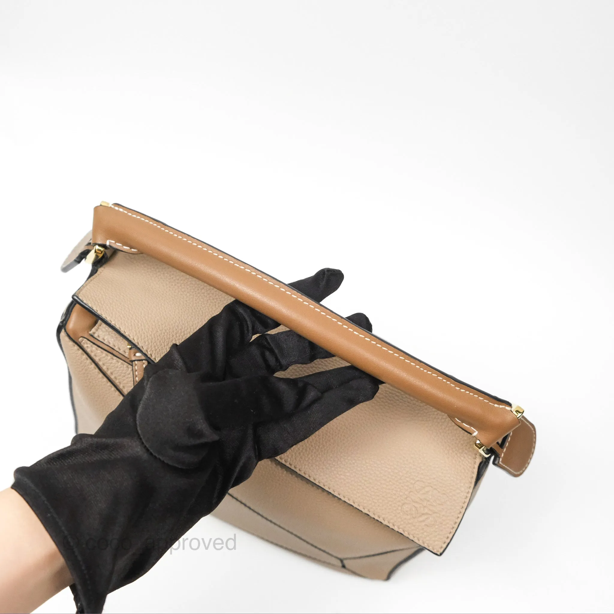 Loewe Small Puzzle Bag Sand Mink Grained Calfskin