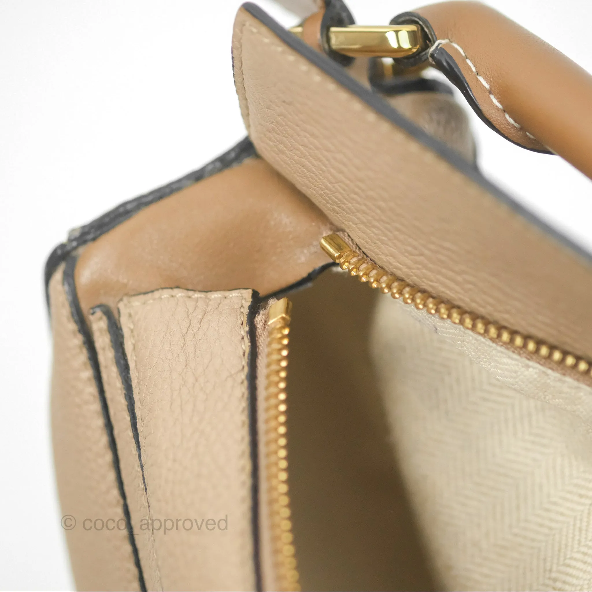 Loewe Small Puzzle Bag Sand Mink Grained Calfskin