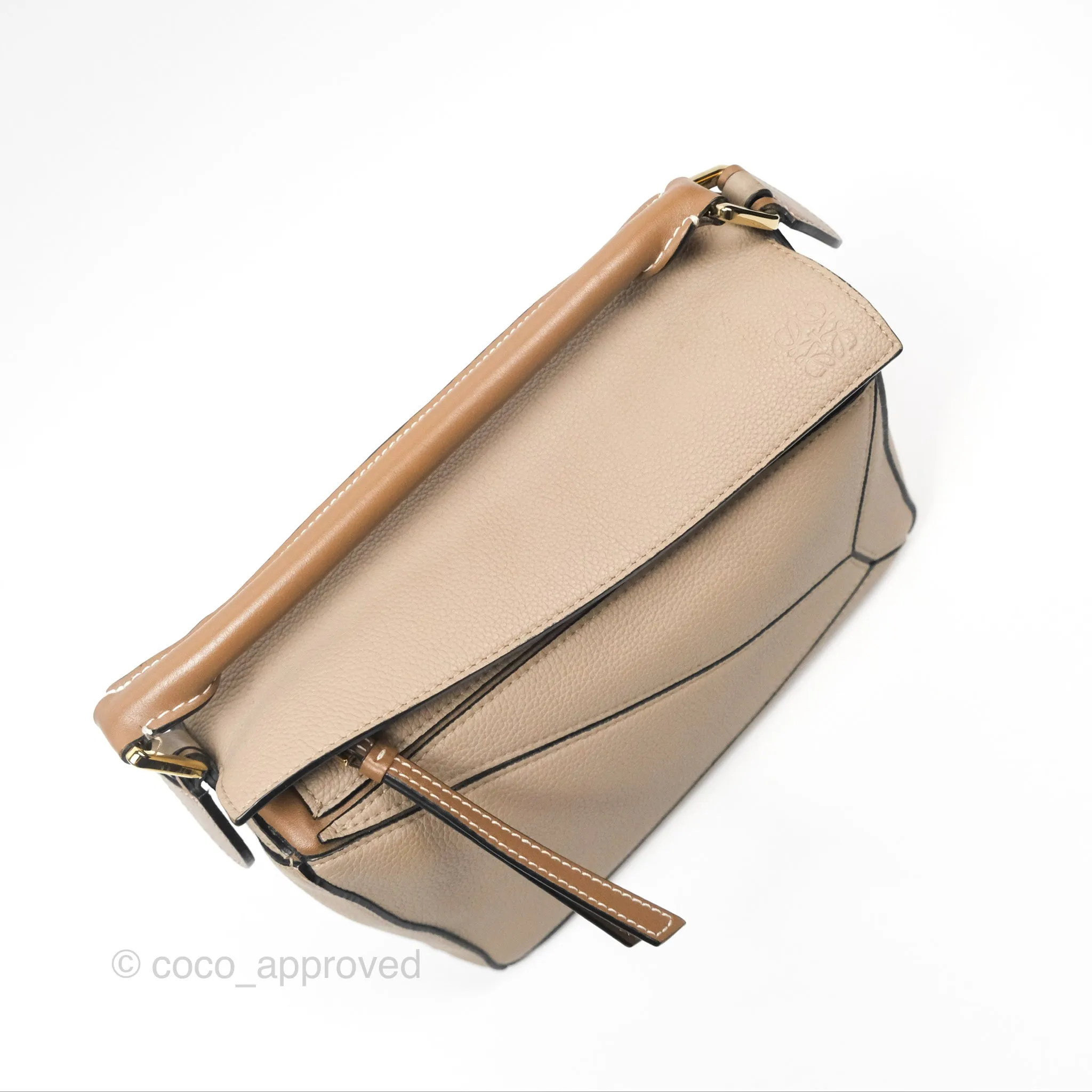 Loewe Small Puzzle Bag Sand Mink Grained Calfskin