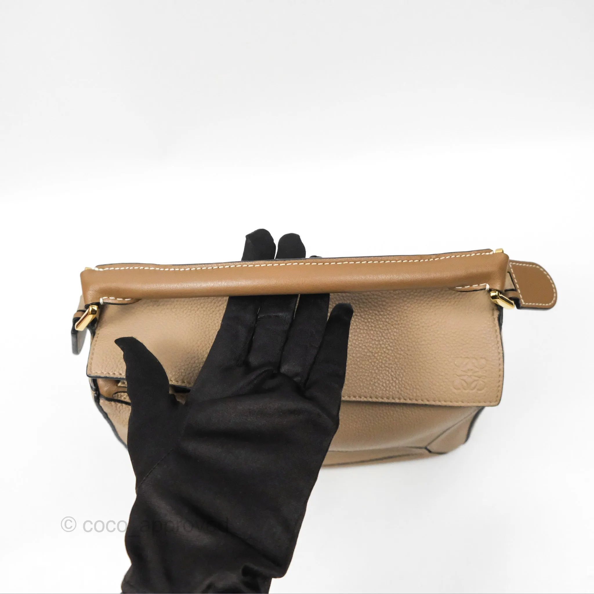 Loewe Small Puzzle Bag Sand Mink Grained Calfskin